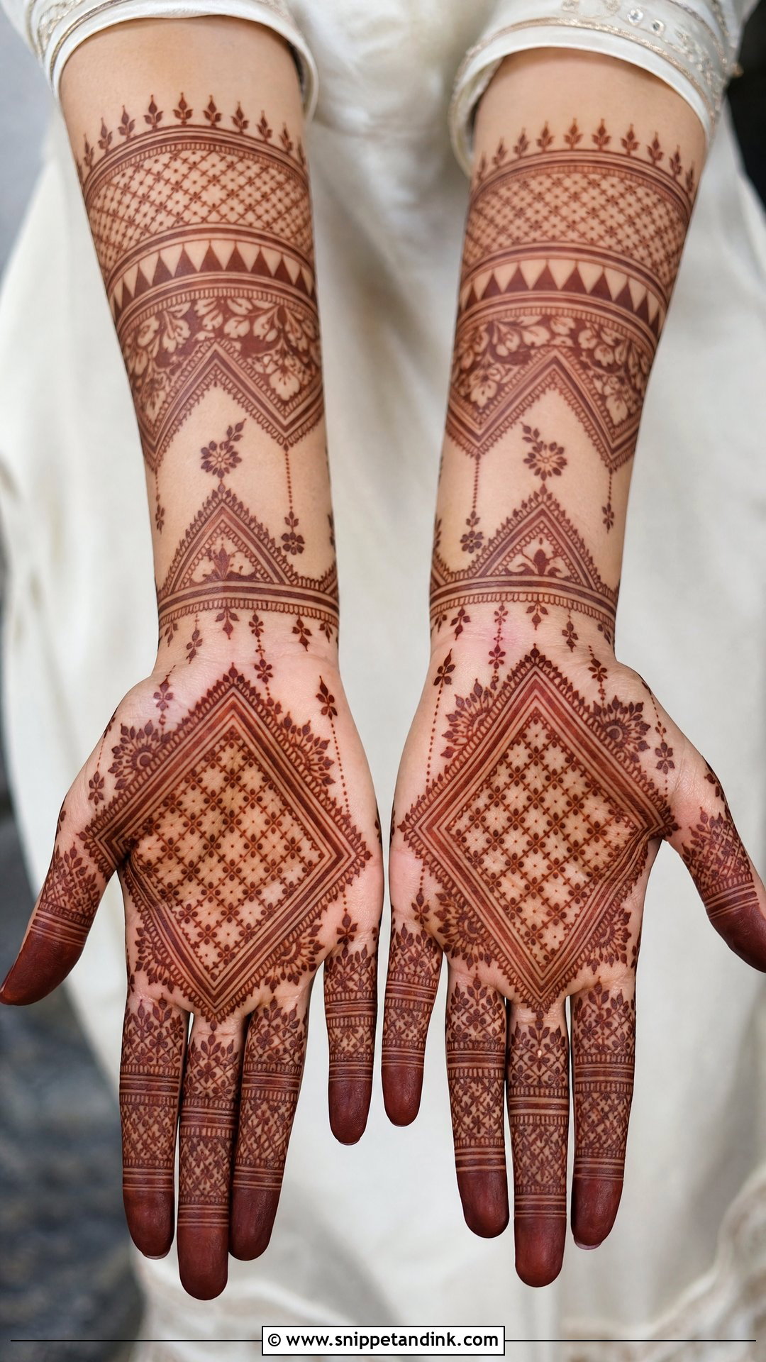 Bridal Arabic Moroccan Palm Mehndi Design - Snippet and Ink - 20 Bridal Arabic Full Hand Palm Mehndi Designs
