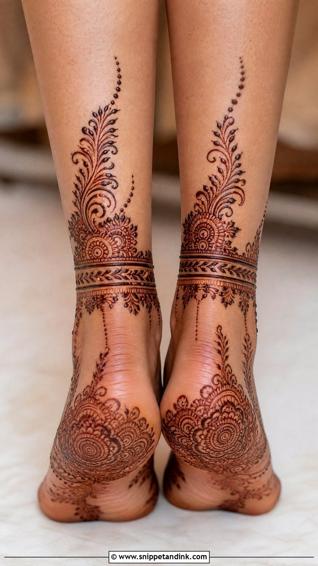 Bridal Back Foot Mehndi Design - Snippet and Ink - 30 Bridal Legs Mehndi Design Ideas