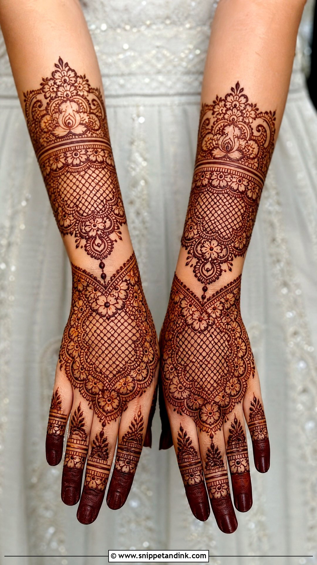 Bridal Back Full Hand Mehndi With Jaali - Snippet and Ink - 20 Bridal Back Full Hand Mehndi Designs