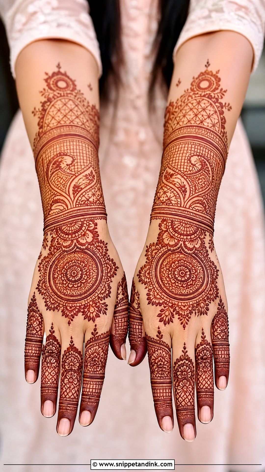 Bridal Back Hand Engagement Mehndi Design - Snippet and Ink - 20 Back Hand Engagement Mehndi Designs