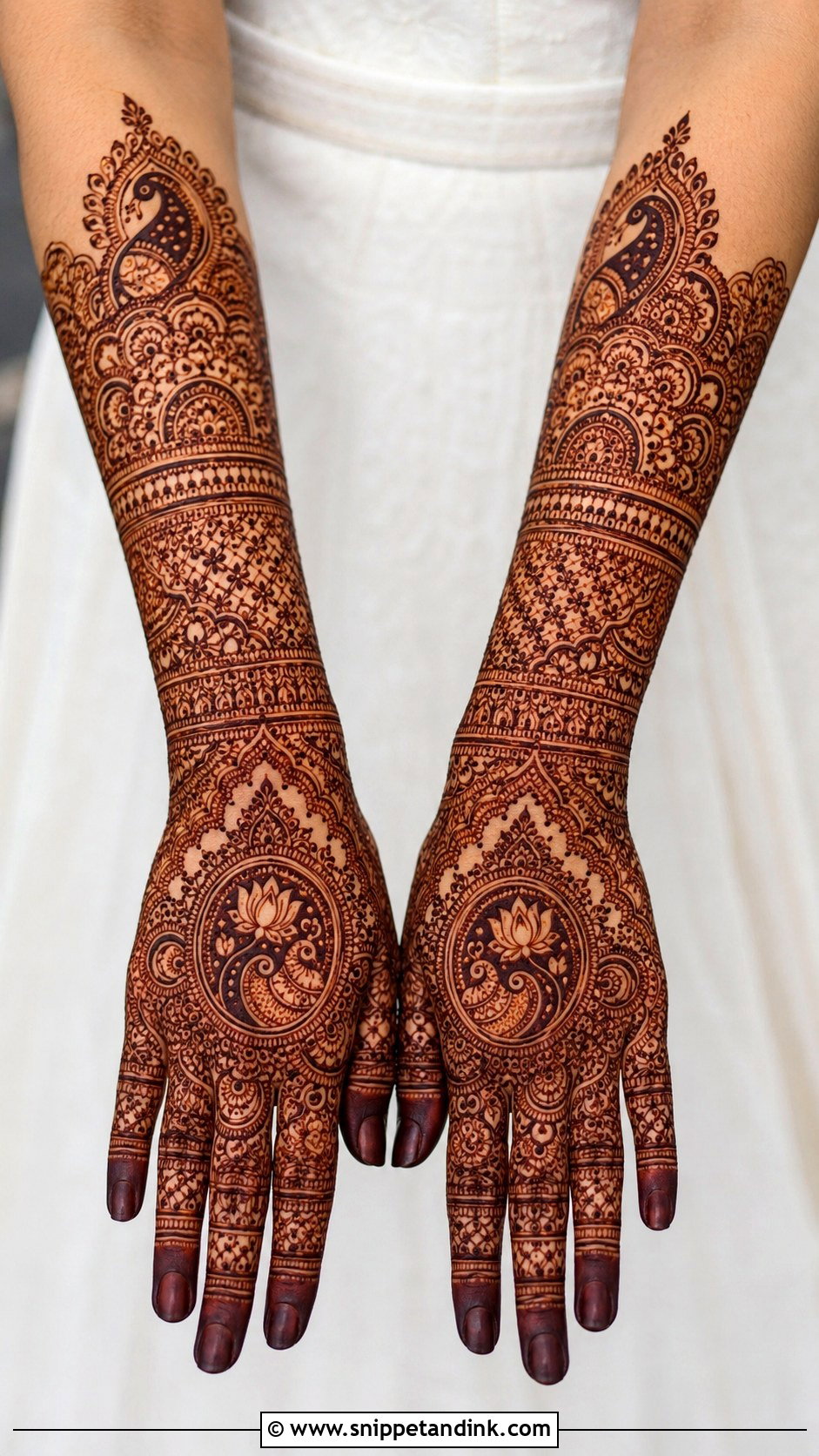 Bridal Back Hand Mehndi Design - Snippet and Ink - 30 Aesthetic Back Hand Mehndi Designs