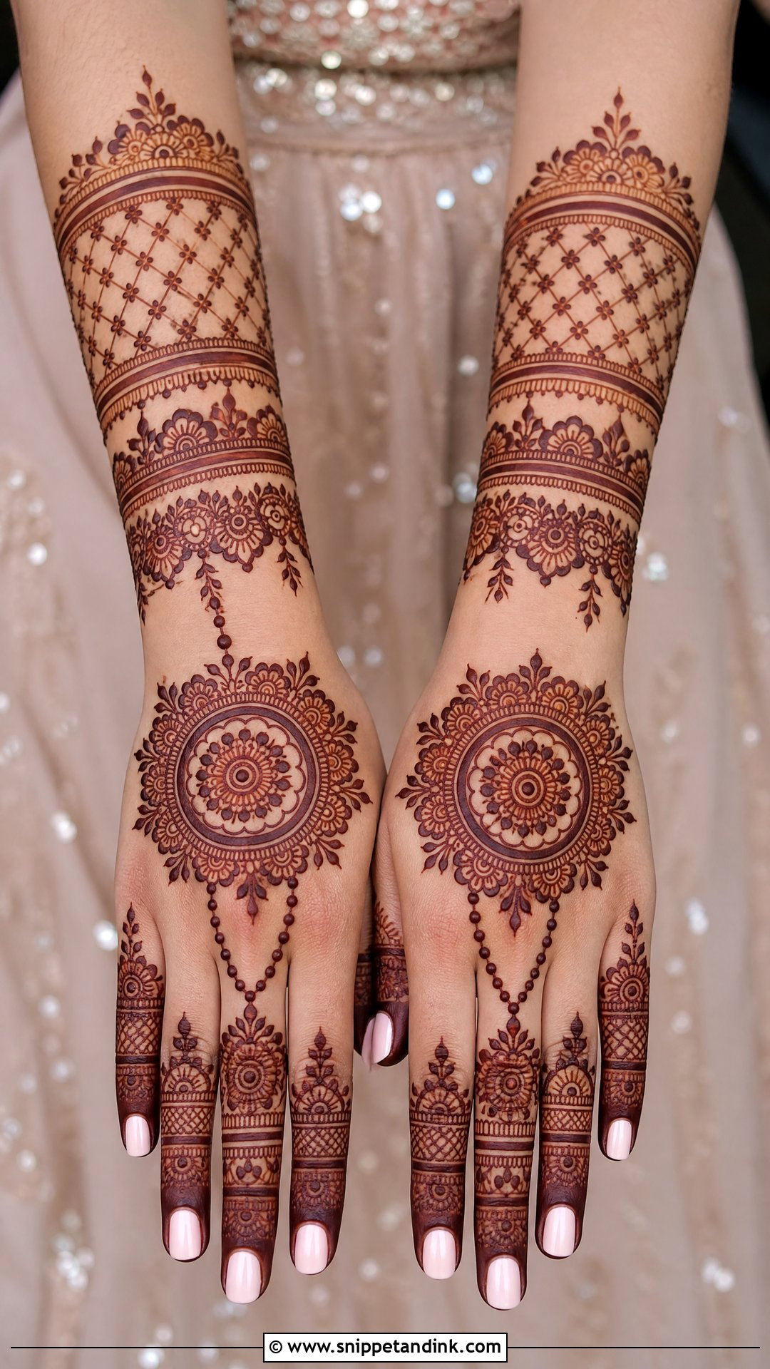 Bridal Back Hand Mehndi Design - Snippet and Ink - 30 Unique Bridal Mehndi Designs 2025