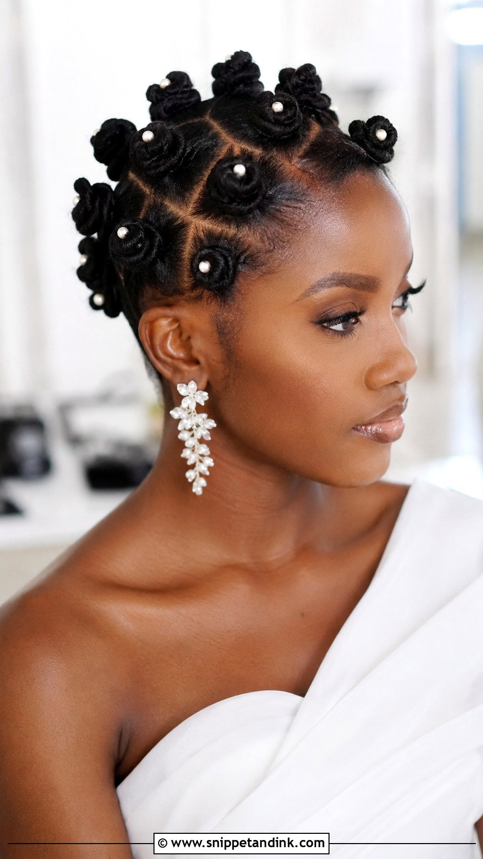 Bridal Bantu Knots Updo - Snippet and Ink - 20 Afro Wedding Hairstyles Brides