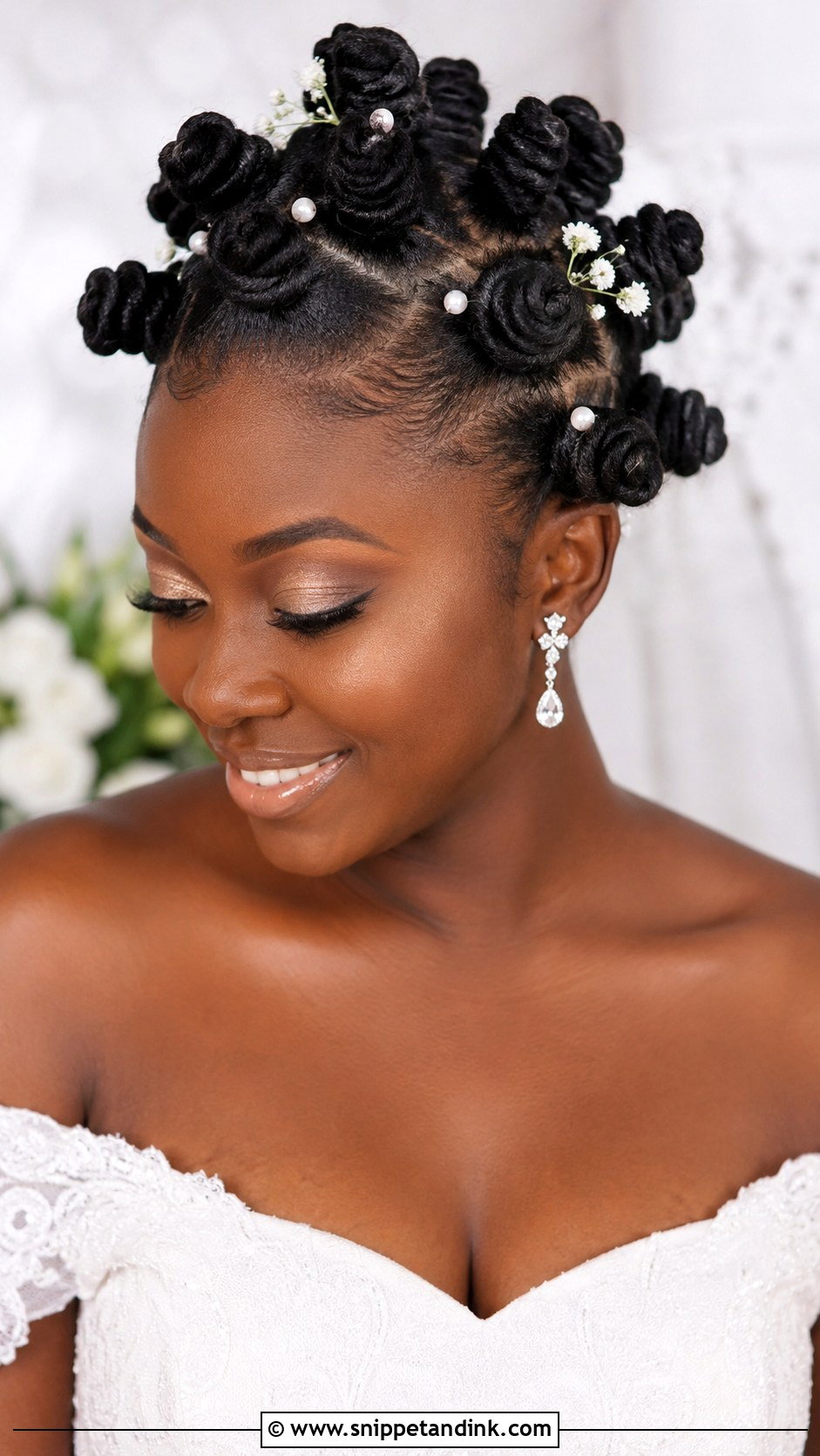 Bridal Bantu Knots - Snippet and Ink - 25 Afro Bridal Hairstyles