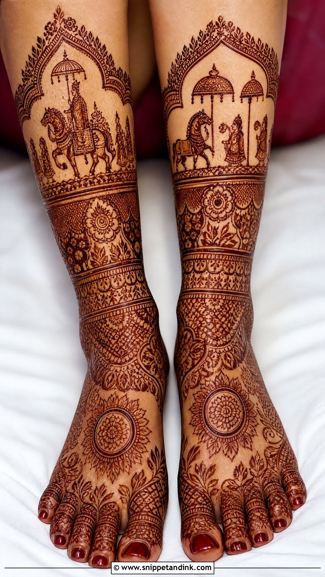 Bridal Baraat Leg Mehndi Design - Snippet and Ink - 30 Bridal Legs Mehndi Design Ideas