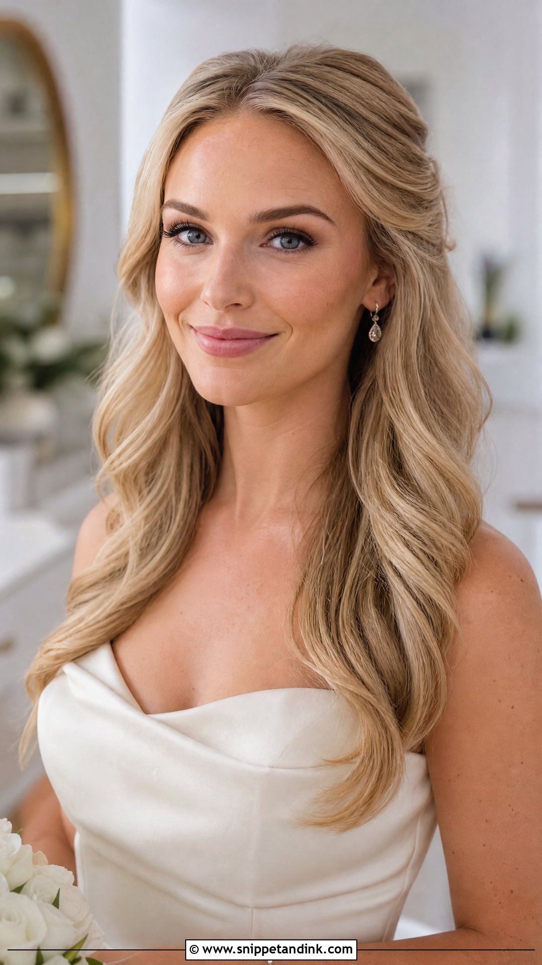 Bridal Blowout Tucked Behind Ears - Snippet and Ink - 20 Wedding Hair Tucked Behind Ears