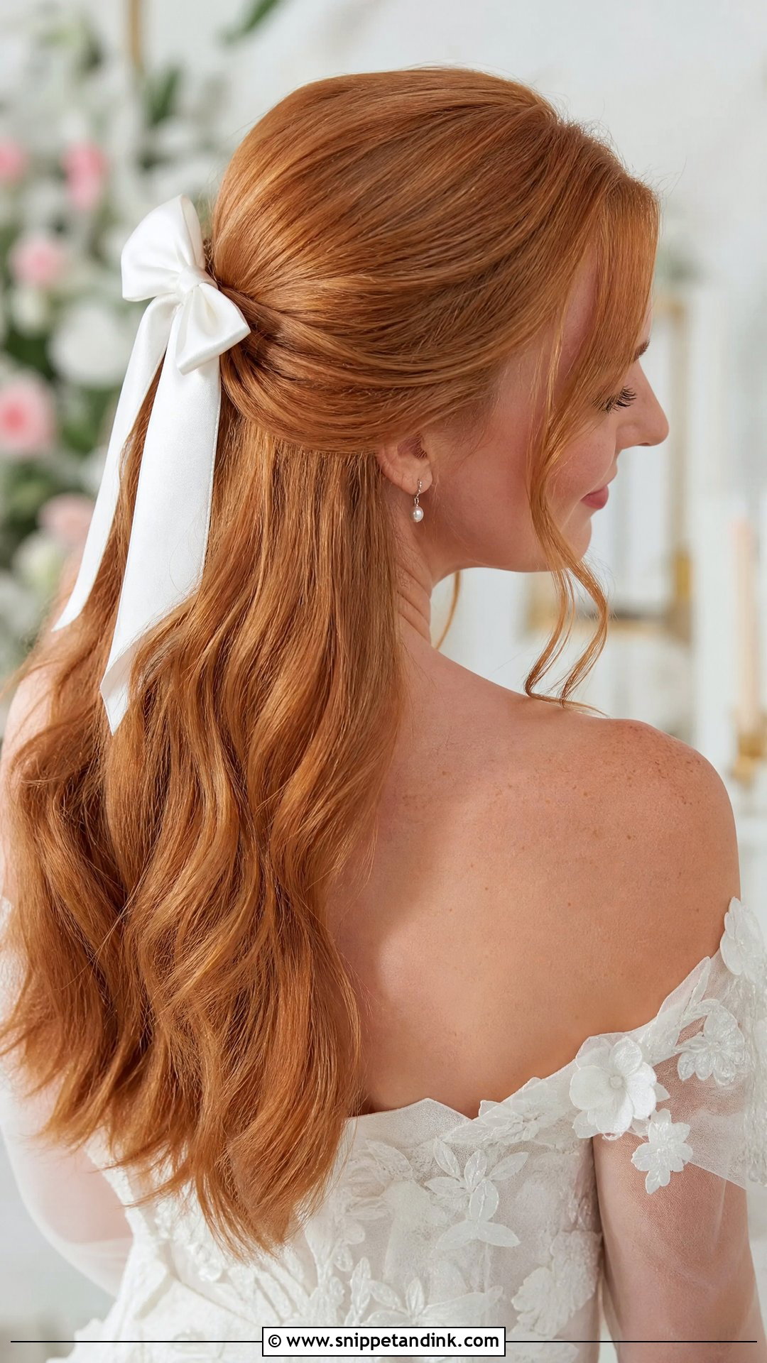 Bridal Blowout With Hair Bow - Snippet and Ink - 15 Blowout Hair Wedding Bride Ideas