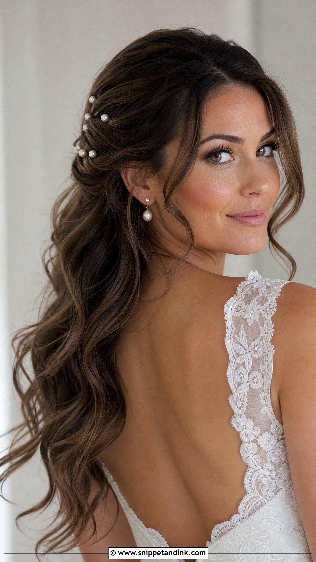 Bridal Blowout With Pearl Pins - Snippet and Ink - 15 Blowout Hair Wedding Bride Ideas