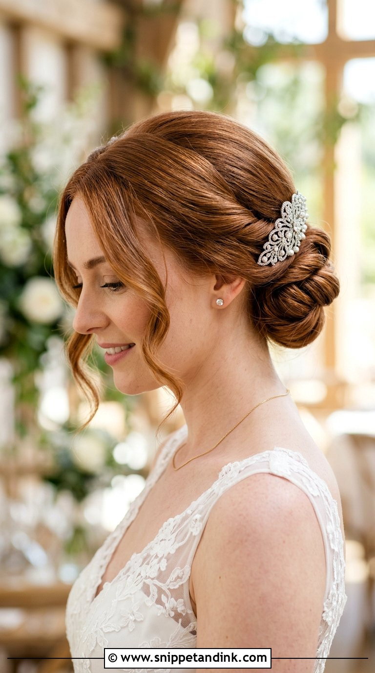 Bridal Bob Chignon - Snippet and Ink - 20 Bridal Hair Short Bob Ideas