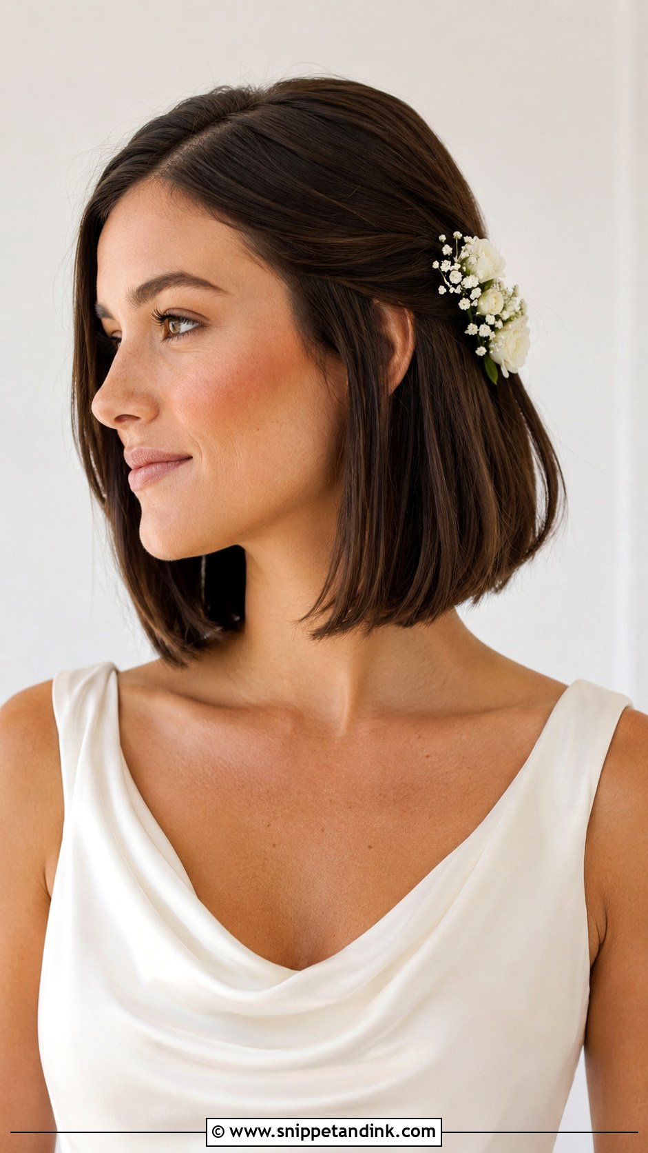 Bridal Bob Hairstyle With Flowers - Snippet and Ink - 20 Bridal Hairstyle with Flowers