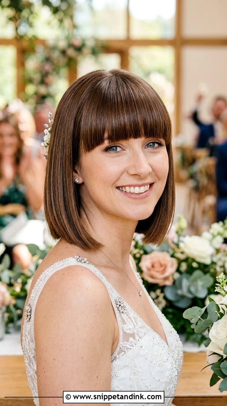 Bridal Bob With Bangs - Snippet and Ink - 20 Bridal Hair Short Bob Ideas
