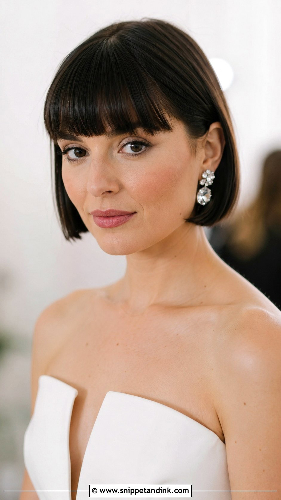 Bridal Bob With Blunt Bangs - Snippet and Ink - 20 Hairstyles with Bangs for Wedding