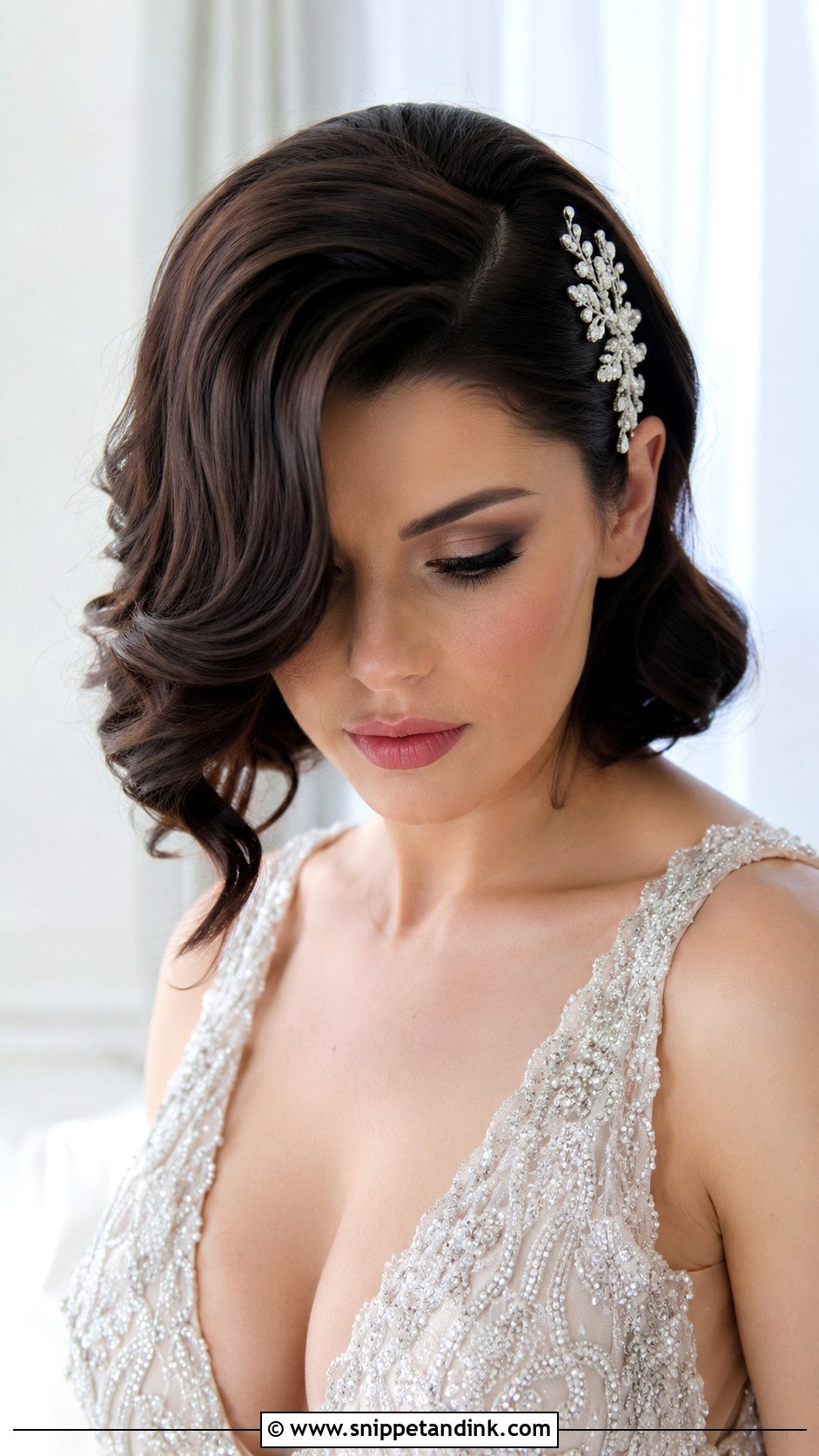 Bridal Bob With Deep Side Part - Snippet and Ink - 25 Bridal Bob Hairstyles