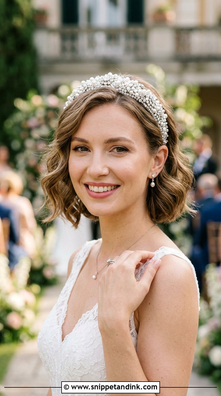 Bridal Bob With Headband - Snippet and Ink - 20 Bridal Hair Short Bob Ideas