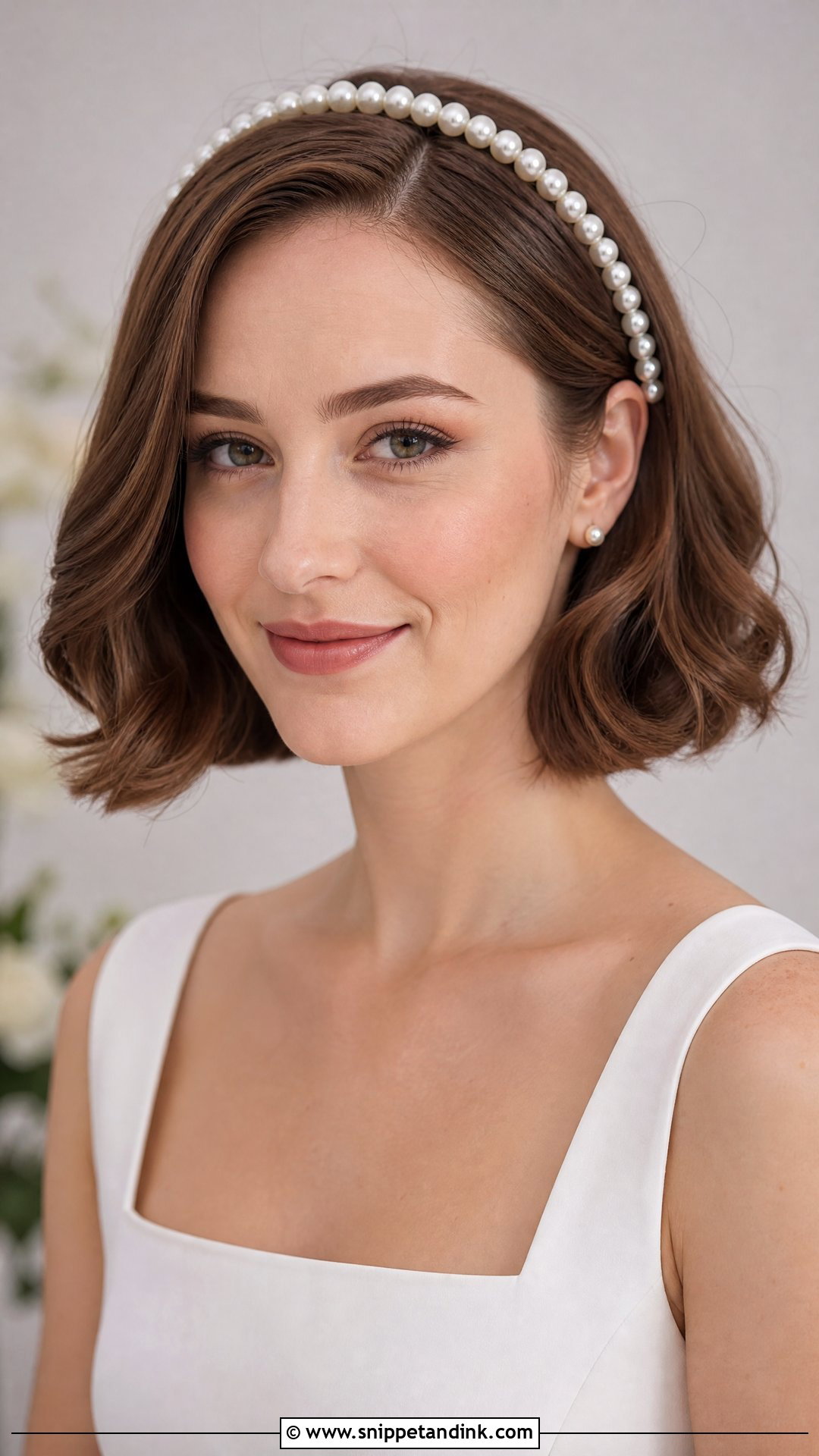 Bridal Bob With Pearl Headband - Snippet and Ink - 15 Bridal Hairstyle with Headband Ideas