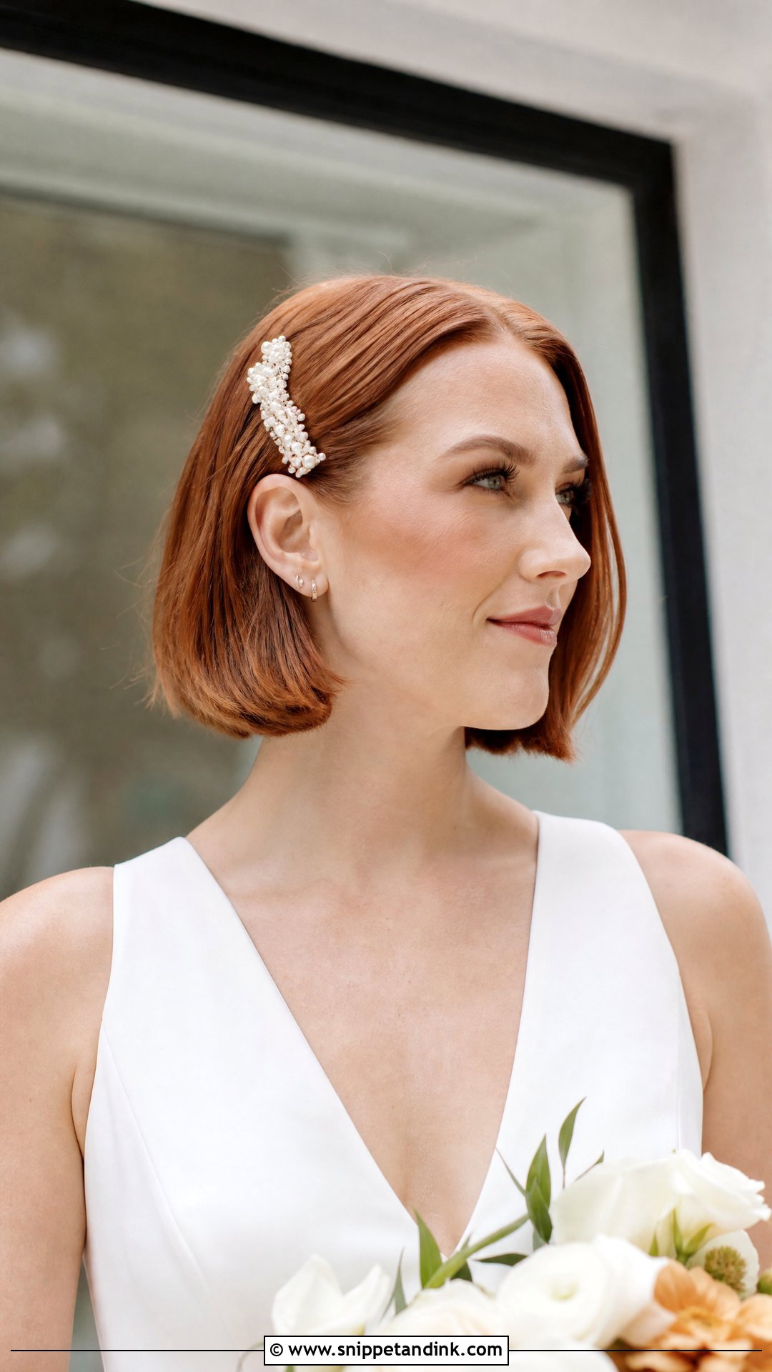 Bridal Bob With Statement Barrette - Snippet and Ink - 15 Bridal Hair Accessory Ideas