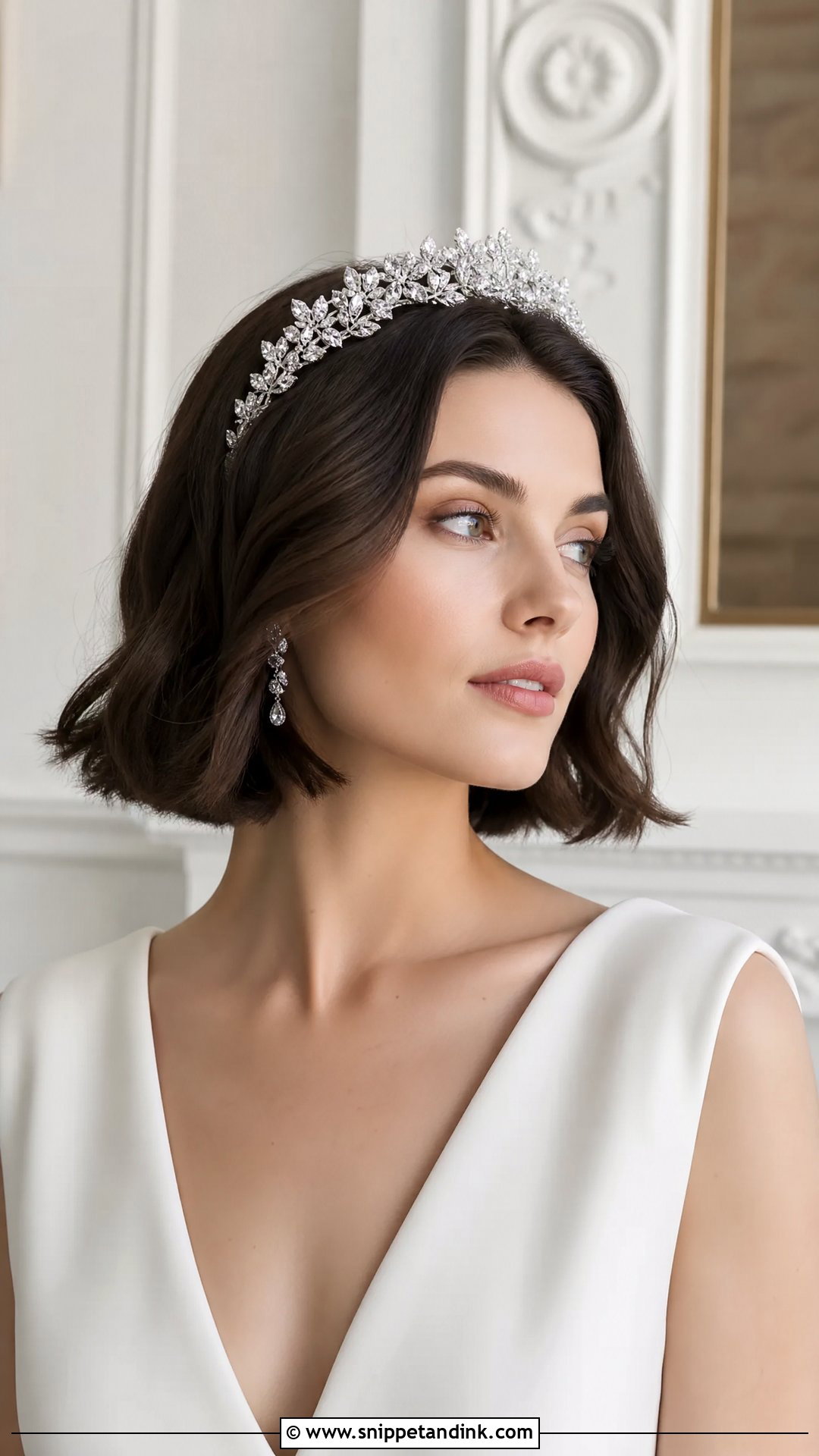 Bridal Bob With Tiara - Snippet and Ink - 25 Bridal Hairstyles with Crown