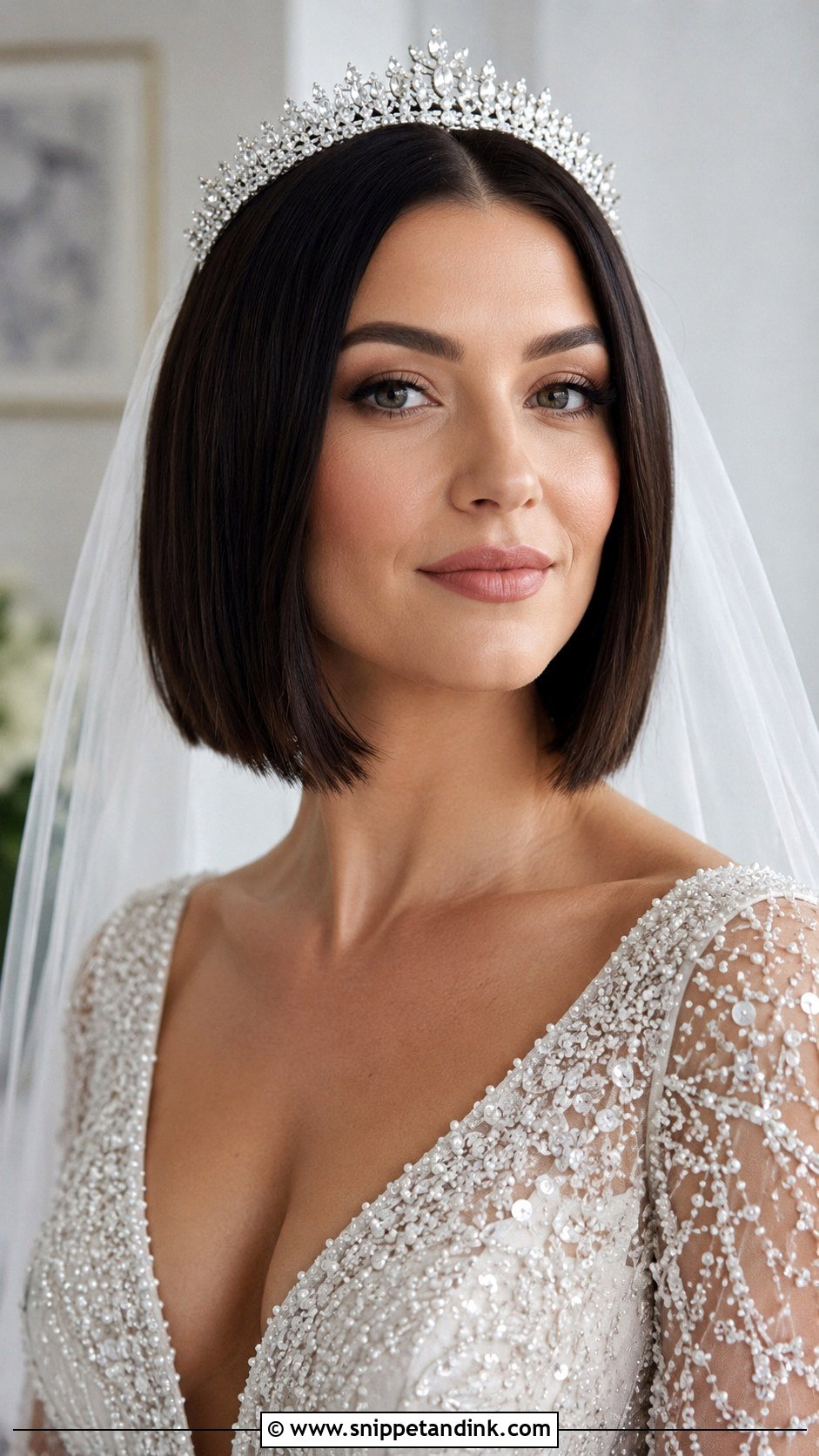 Bridal Bob With Tiara - Snippet and Ink - 25 Bridal Bob Hairstyles