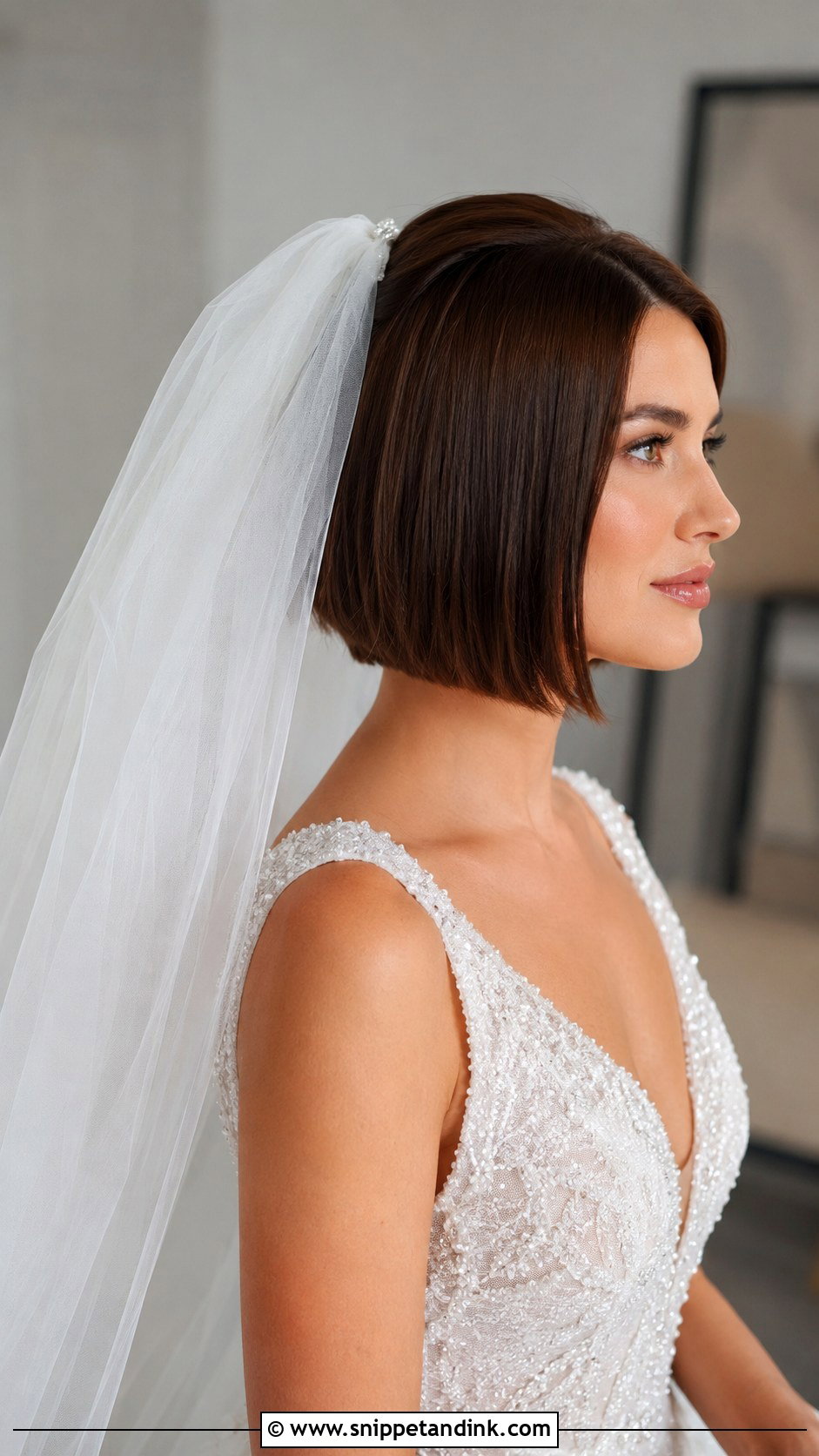 Bridal Bob With Veil - Snippet and Ink - 25 Bridal Bob Hairstyles