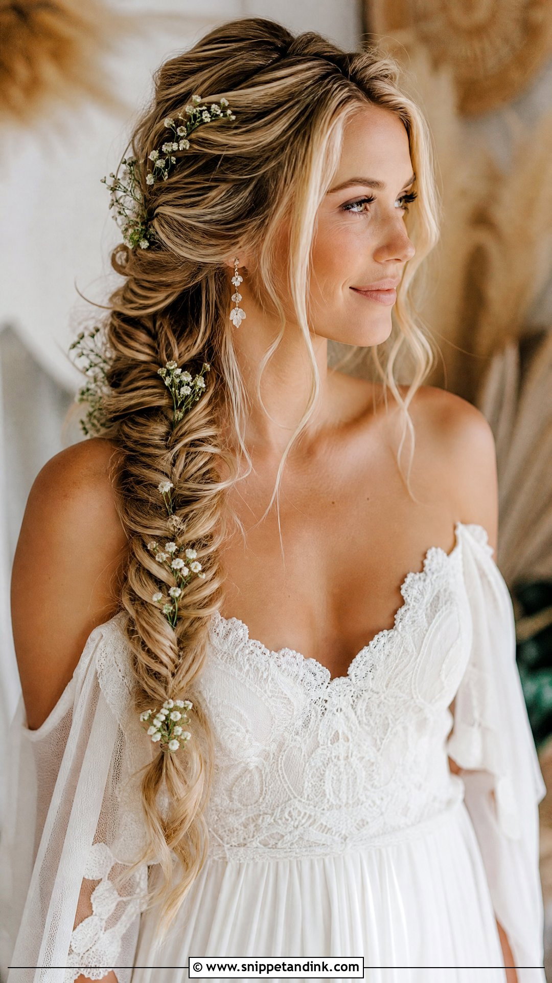 Bridal Boho Fishtail Braid - Snippet and Ink - 15 Ethereal Bridal Hair Ideas