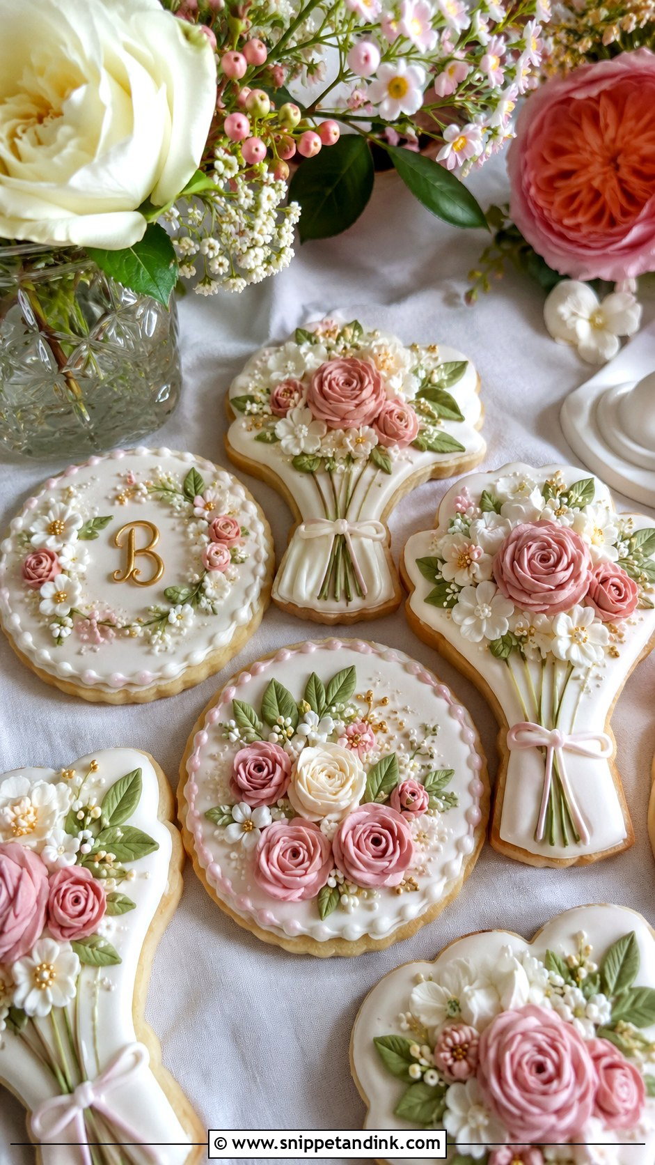 Bridal Bouquet Cookies - Snippet and Ink - 20 Bridal Cookies