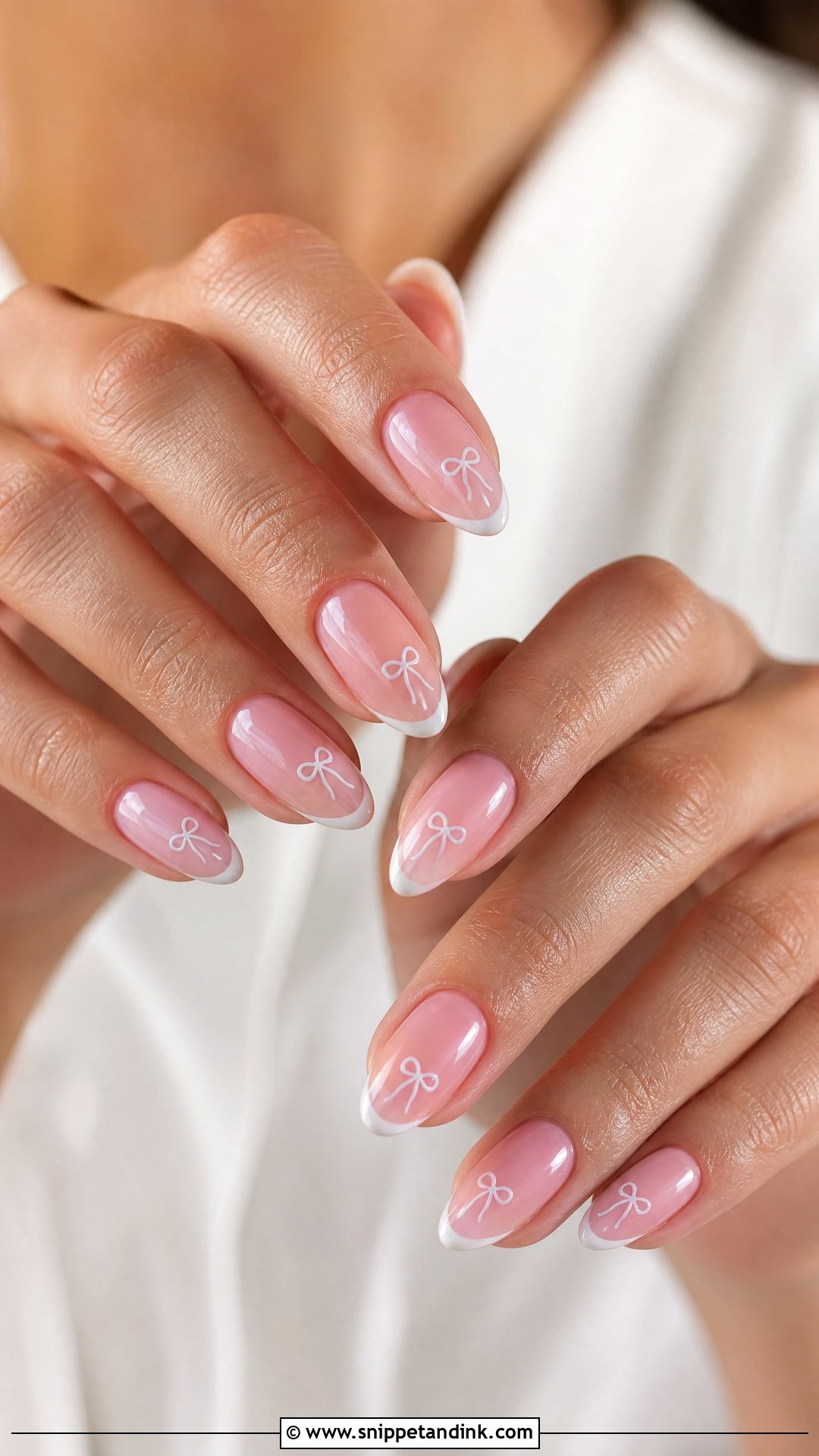 Bridal Bow Wedding Nails - Snippet and Ink - 35 Nails for Wedding