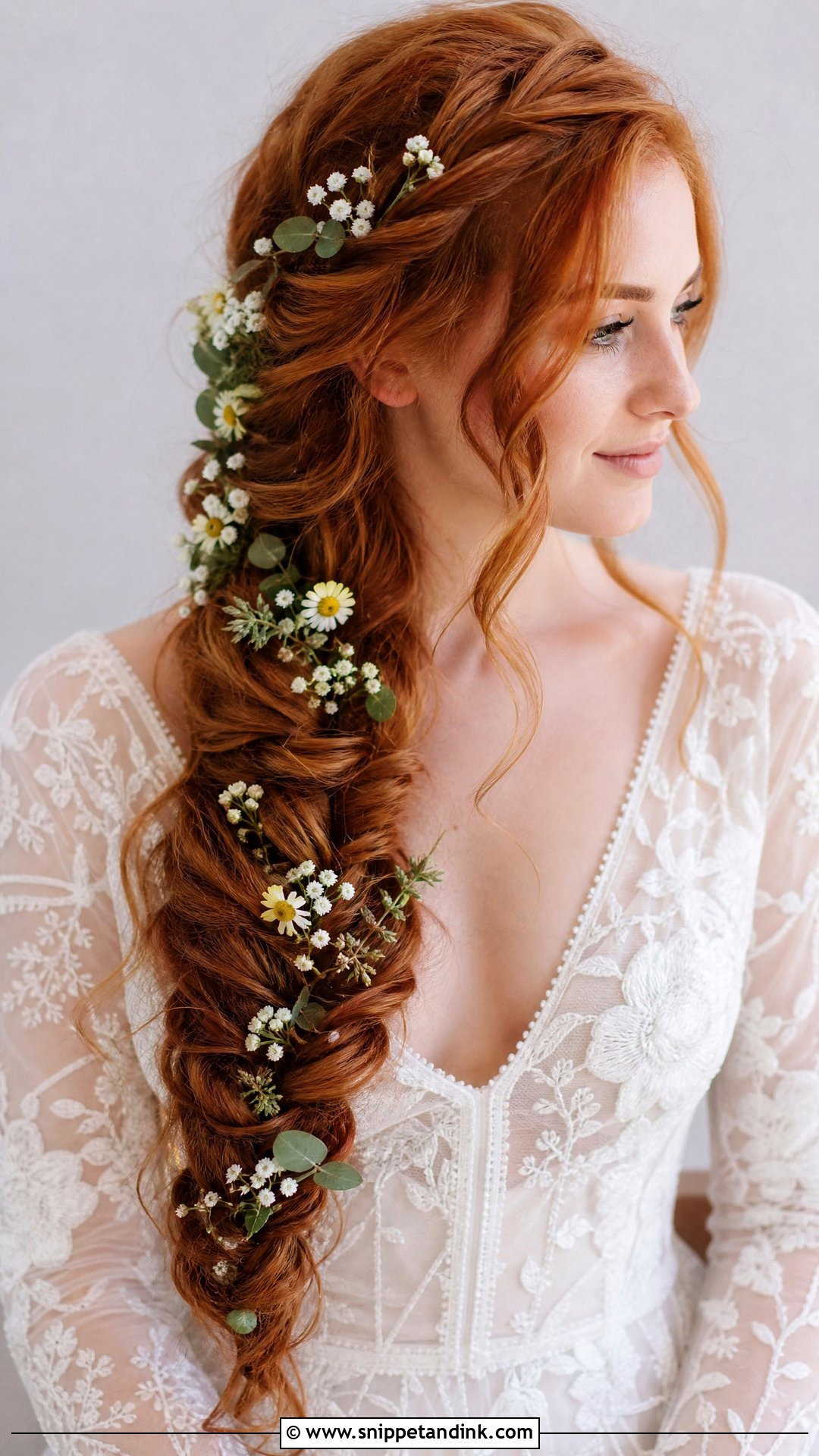 Bridal Braid With Flowers - Snippet and Ink - 15 Flowers for Brides Hair Ideas