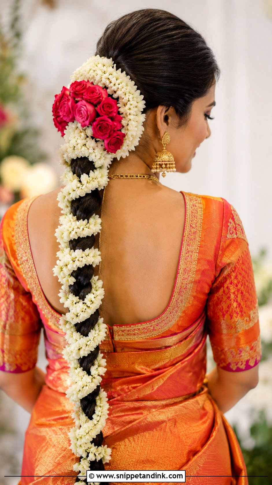 Bridal Braid With Gajra - Snippet and Ink - 15 Indian Bridal Bread Hairstyle Ideas