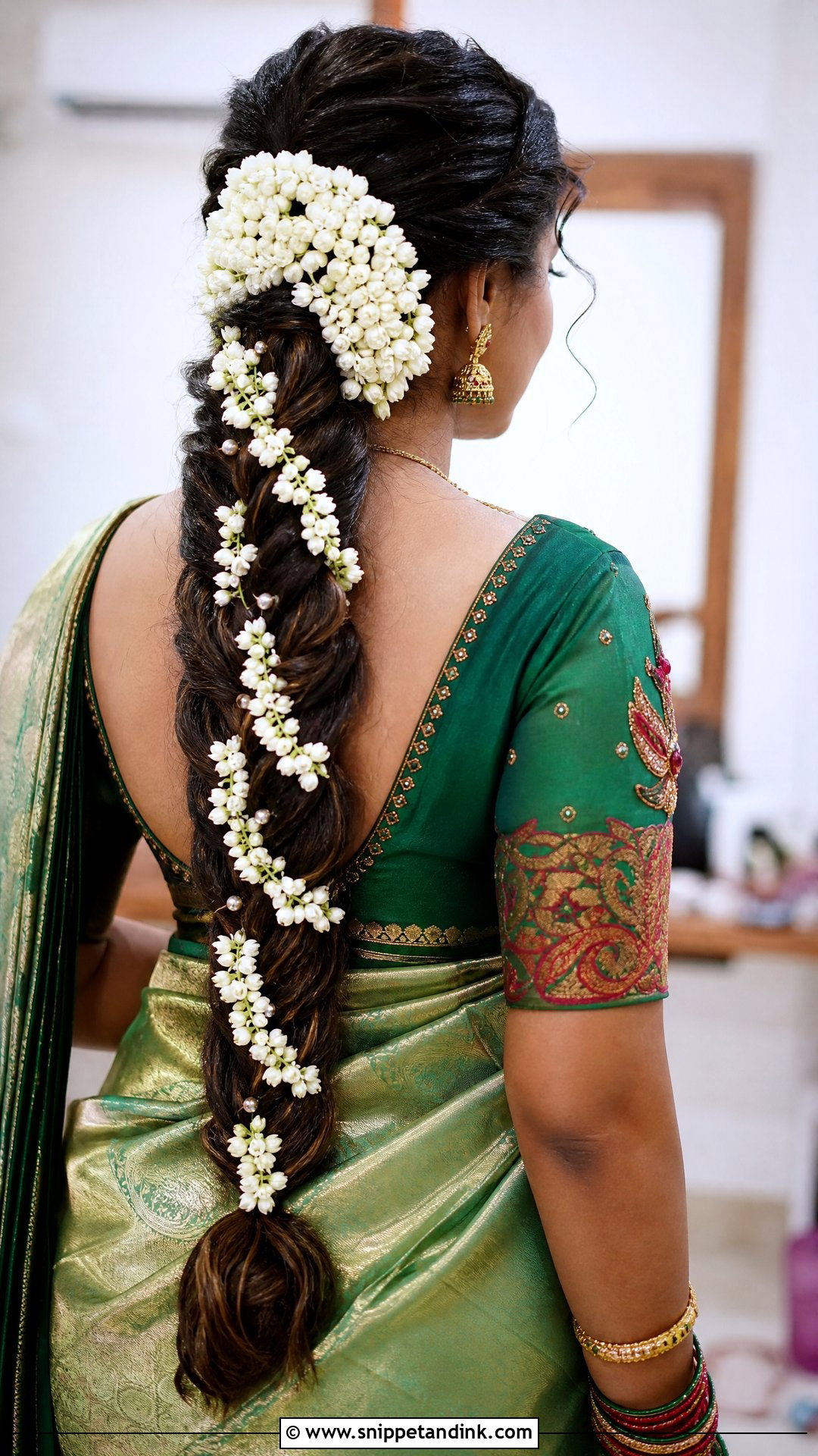 Bridal Braid With Gajra - Snippet and Ink - 15 Bridal Gajra Hairstyle Ideas