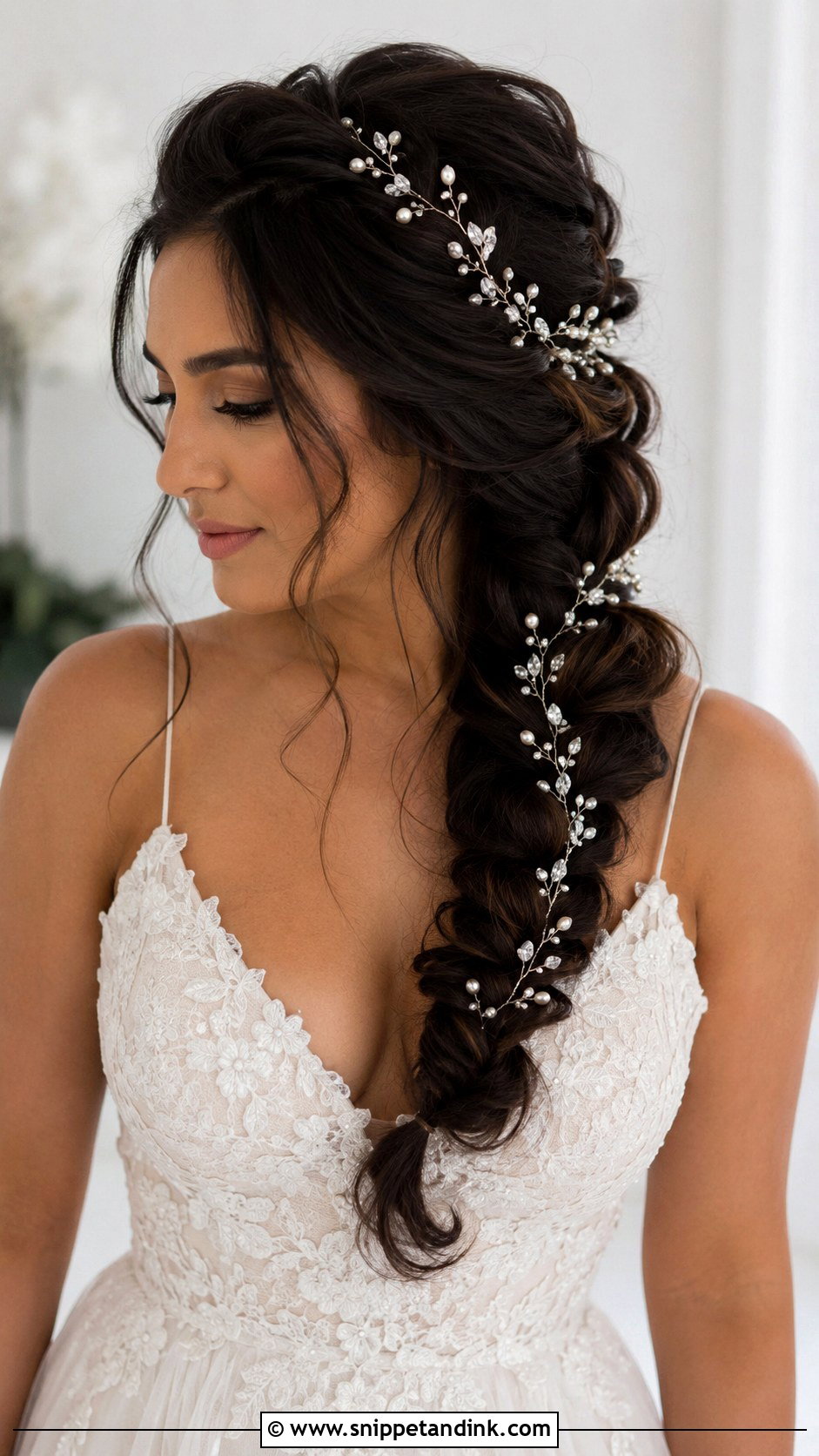 Bridal Braid With Hair Vine - Snippet and Ink - 20 Bridal Hair with Accessories