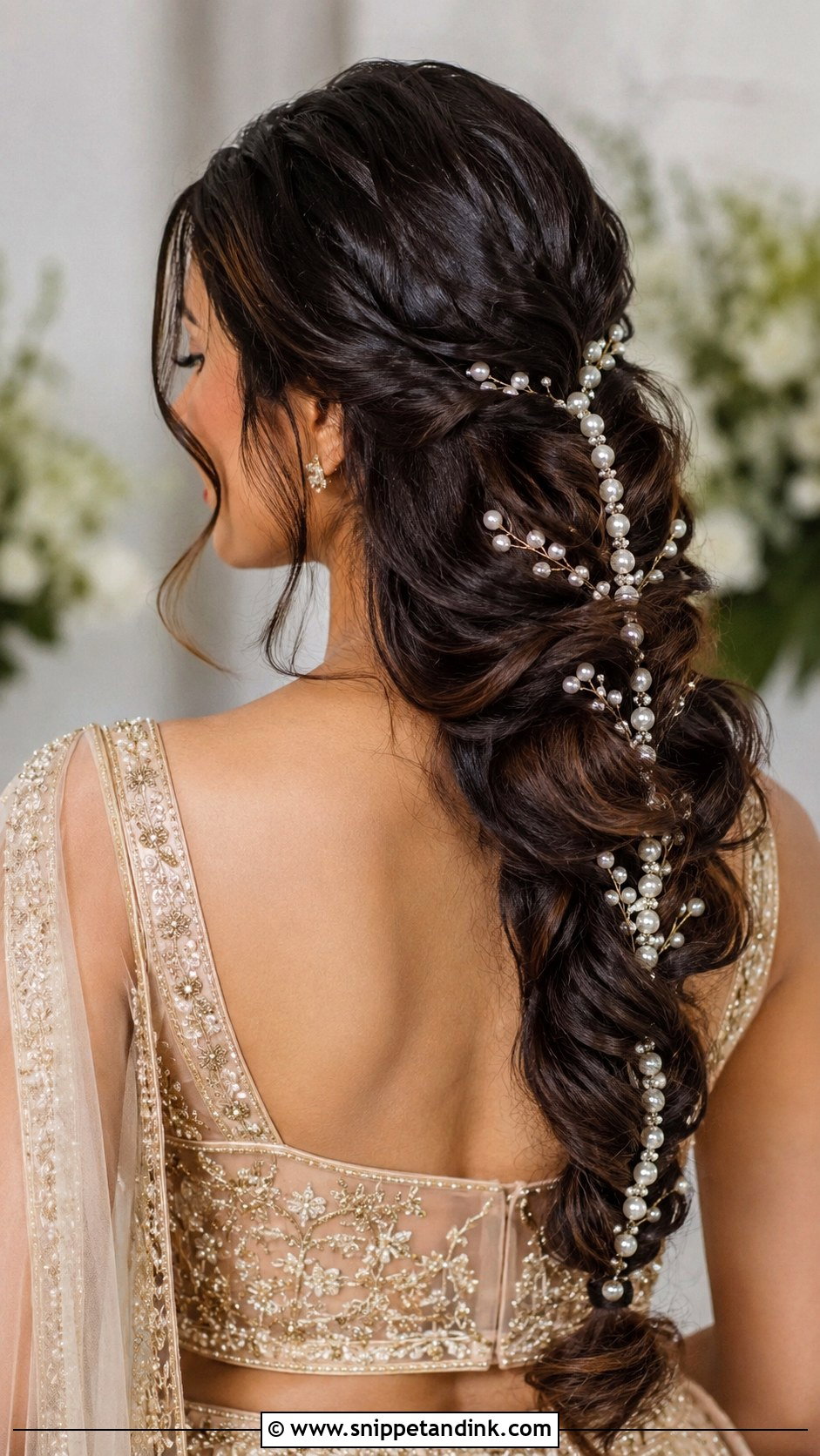 Bridal Braid With Pearls - Snippet and Ink - 15 Indian Bridal Bread Hairstyle Ideas