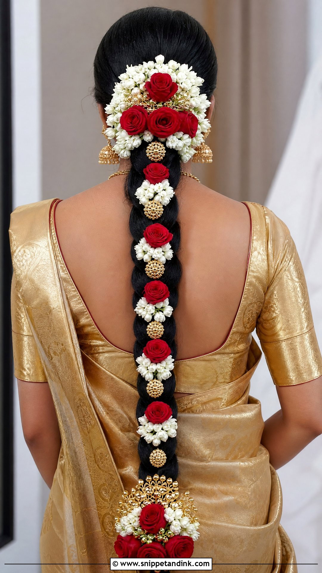 Bridal Braid With Roses And Jasmine - Snippet and Ink - 20 South Indian Wedding Bridal Hairstyle Ideas