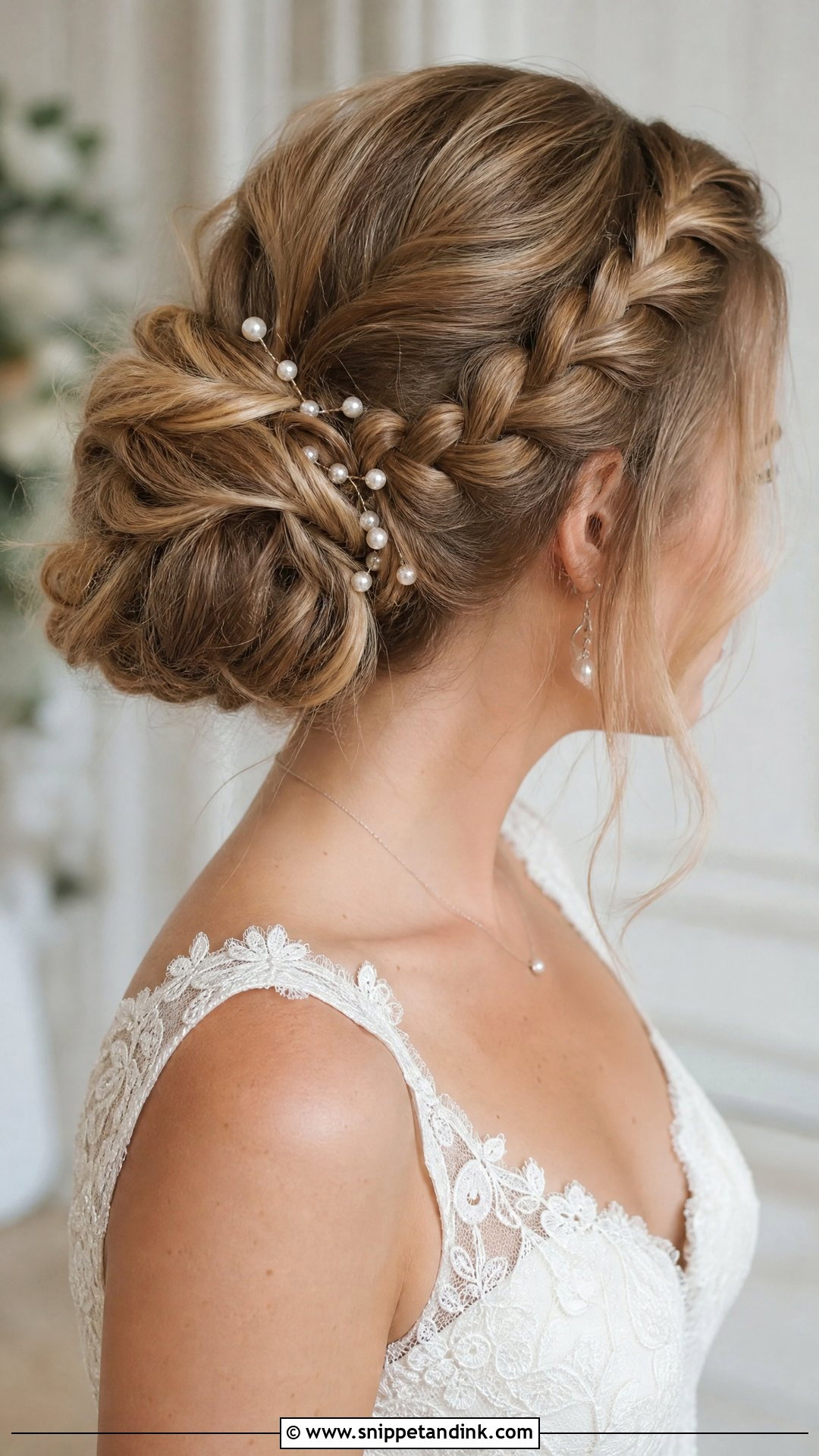 Bridal Braided Bun With Pearl Pins - Snippet and Ink - 15 Bride Hair Pins