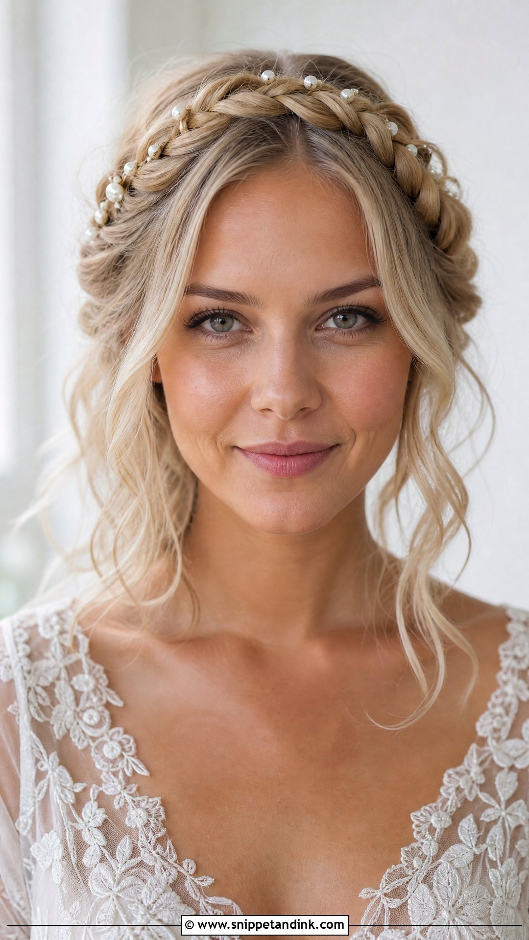 Bridal Braided Crown Front View - Snippet and Ink - 15 Bridal Hair From Front View Ideas
