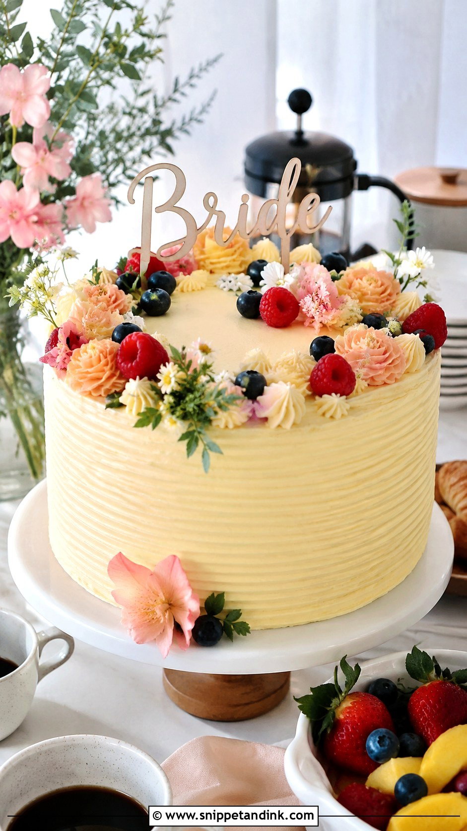 Bridal Brunch Cake - Snippet and Ink - 20 Bachelorette Cake for Bride