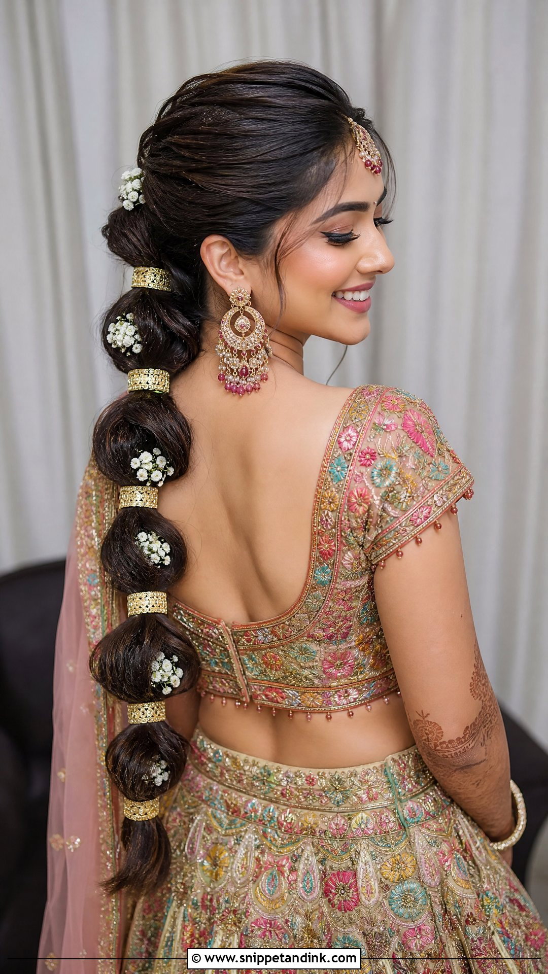 Bridal Bubble Braid - Snippet and Ink - 15 Braided Hairstyles for Indian Bride