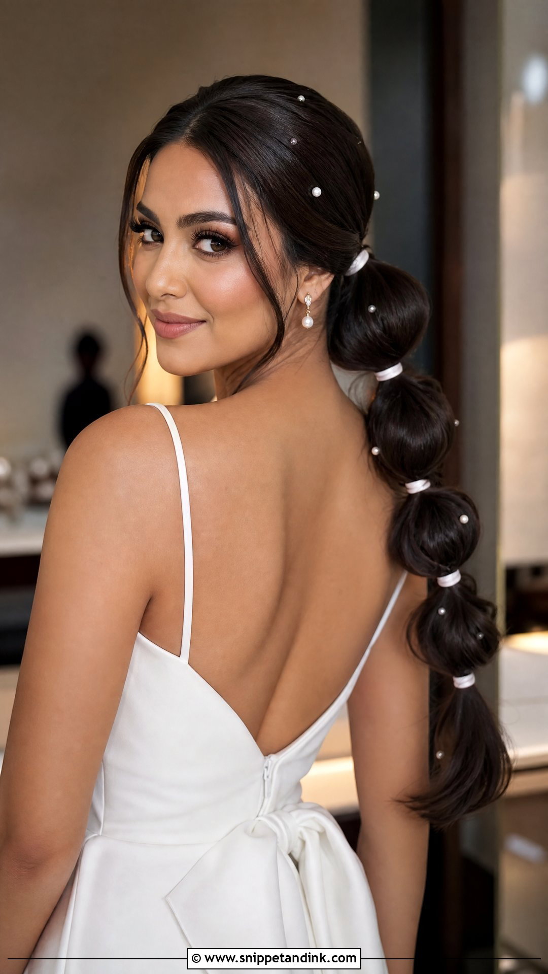 Bridal Bubble Ponytail - Snippet and Ink - 20 Modern Bridal Hairstyles