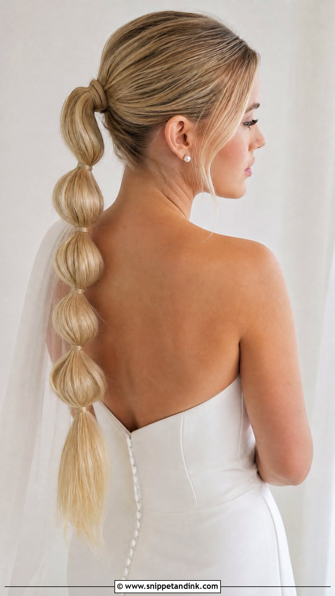 Bridal Bubble Ponytail - Snippet and Ink - 20 Trending Bridal Hairstyles 2025