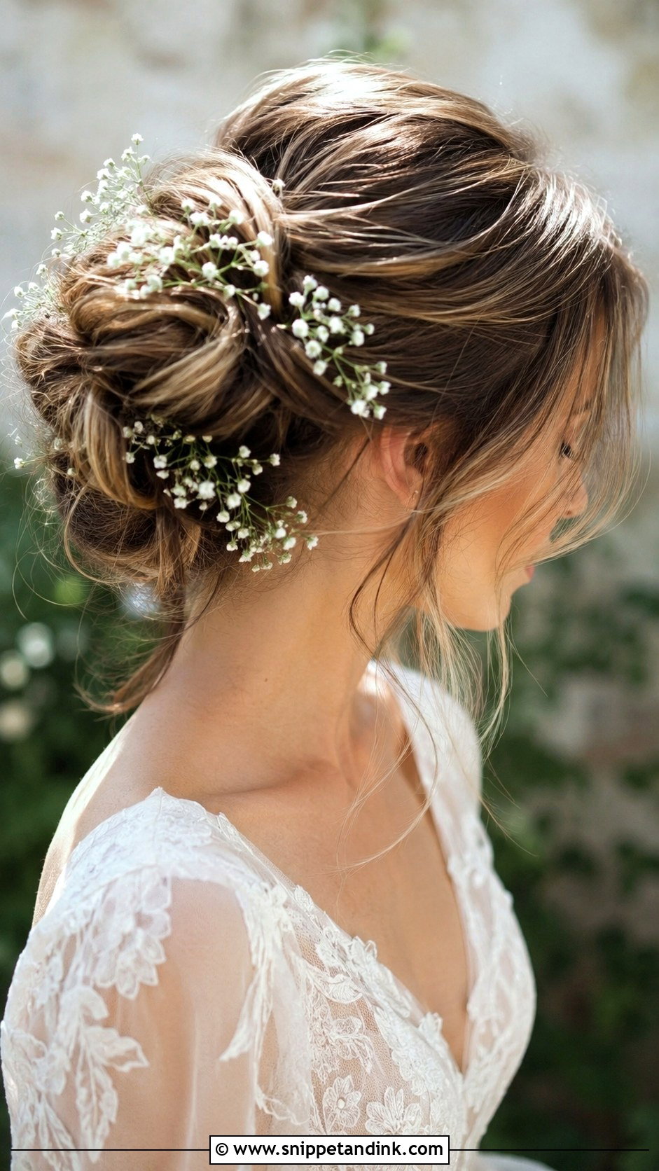 Bridal Bun With Babys Breath - Snippet and Ink - 20 Hair Model for Wedding Ideas