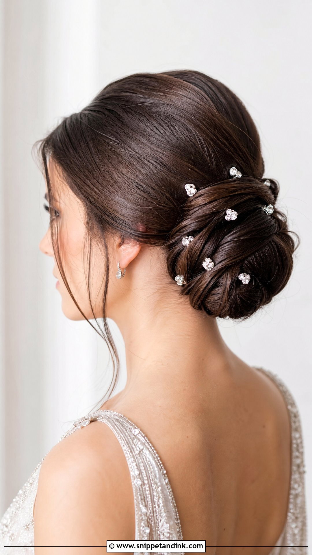 Bridal Bun With Crystal Pins - Snippet and Ink - 25 Bridal Bun Hairstyles Brides