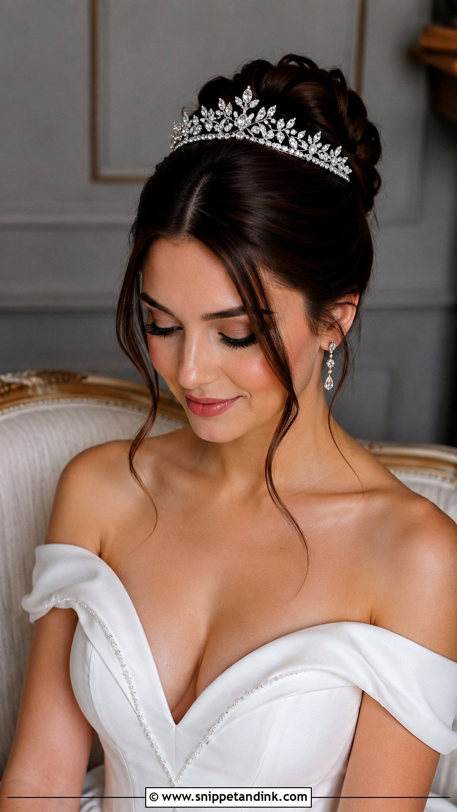 Bridal Bun With Crystal Tiara - Snippet and Ink - 15 Wedding Hair Accessories Headpieces