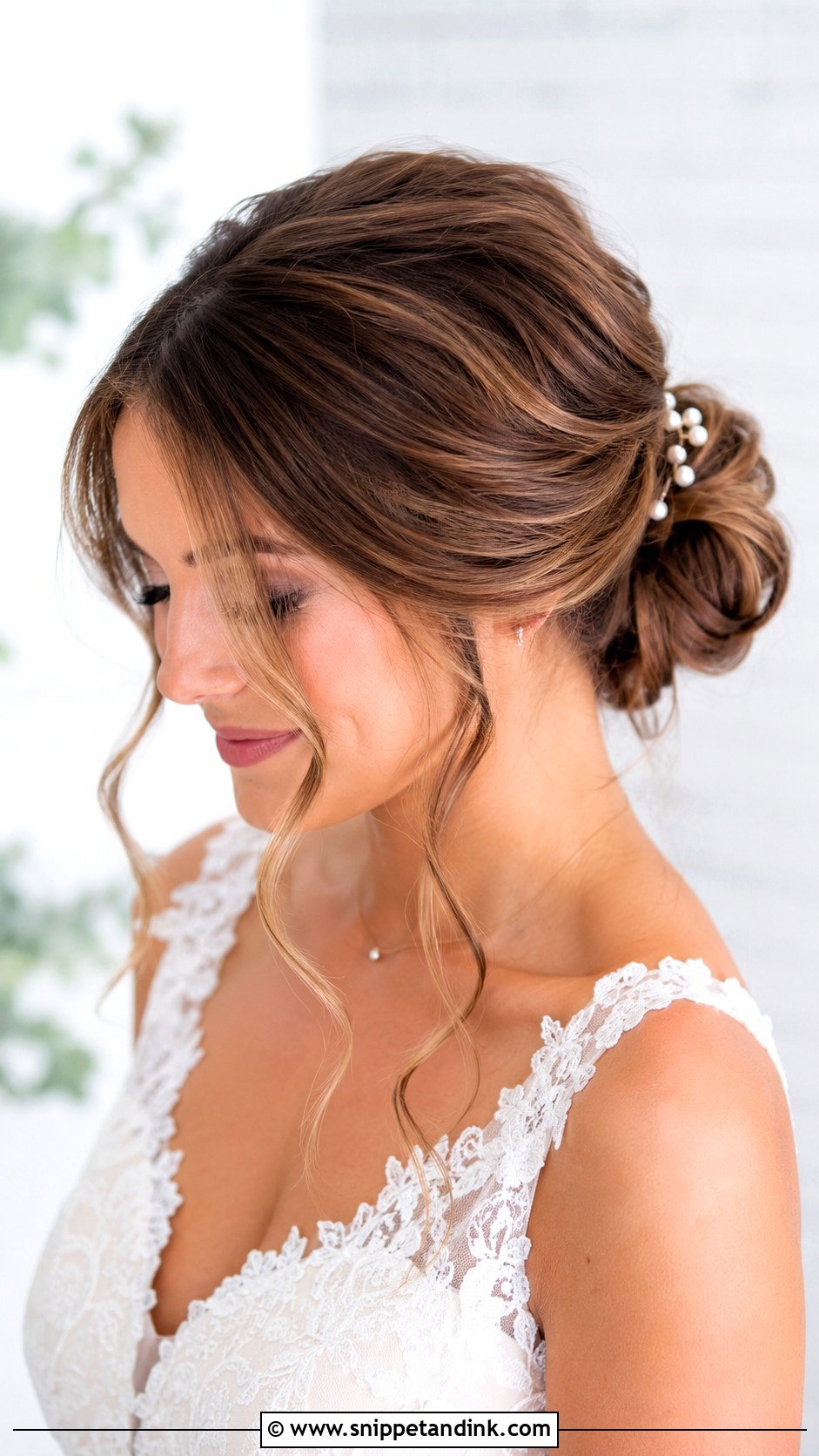 Bridal Bun With Face Framing Pieces - Snippet and Ink - 20 Clean Bridal Hair Ideas
