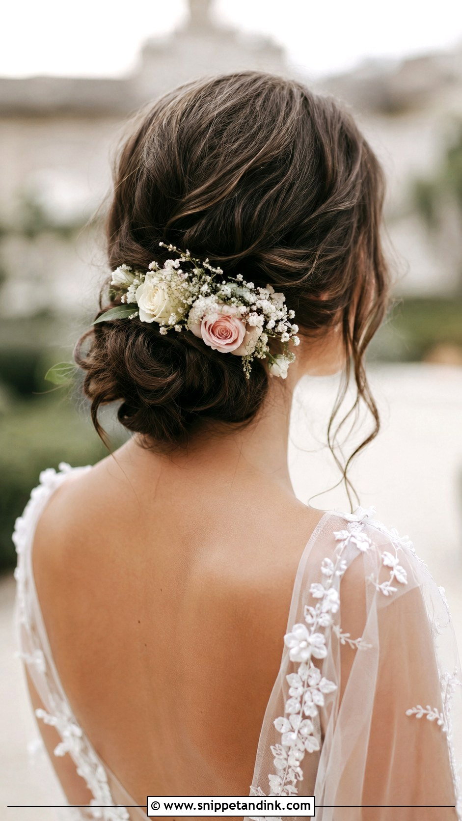 Bridal Bun With Flowers - Snippet and Ink - 20 Bridal Bun Hairstyle Ideas