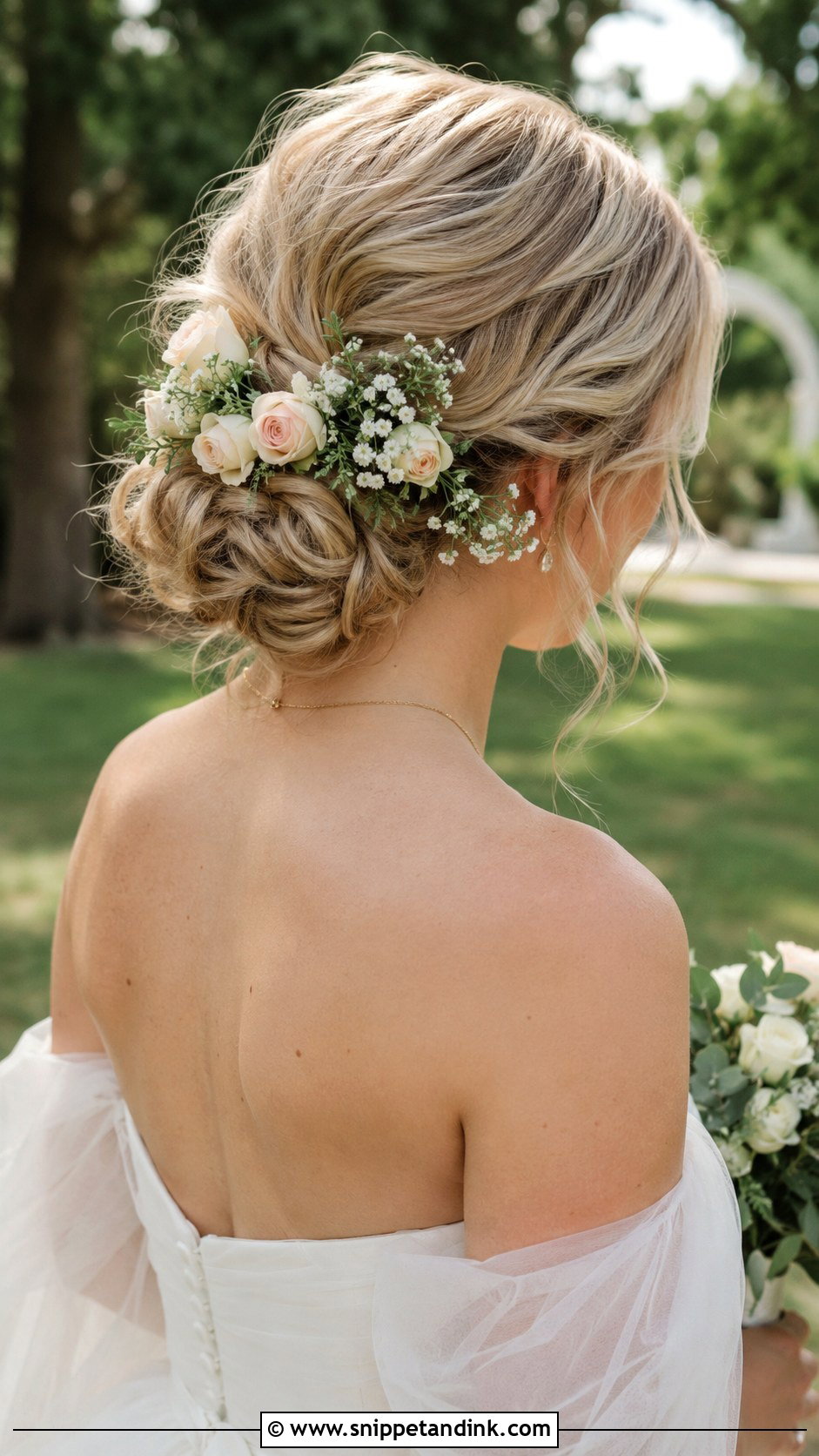 Bridal Bun With Fresh Flowers - Snippet and Ink - 25 Bride Bun Hairstyles