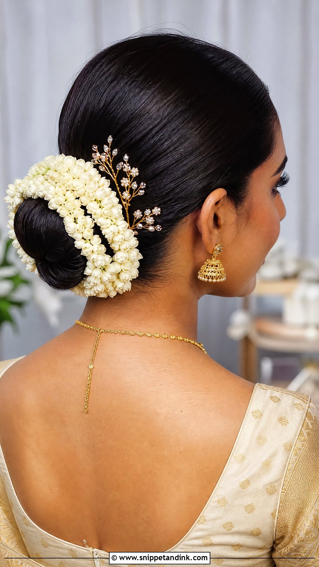 Bridal Bun With Gajra - Snippet and Ink - 20 South Indian Wedding Bridal Hairstyle Ideas