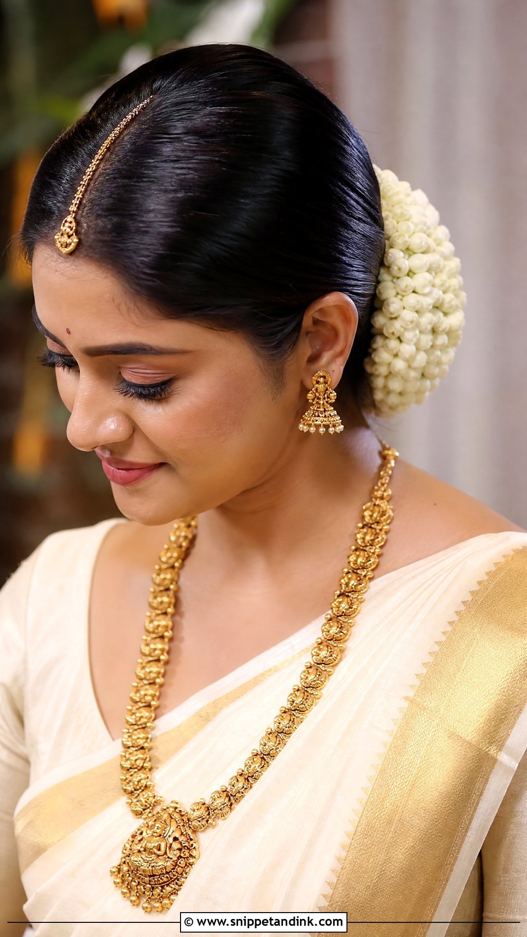 Bridal Bun With Gajra - Snippet and Ink - 15 Bridal Traditional Hairstyle Ideas