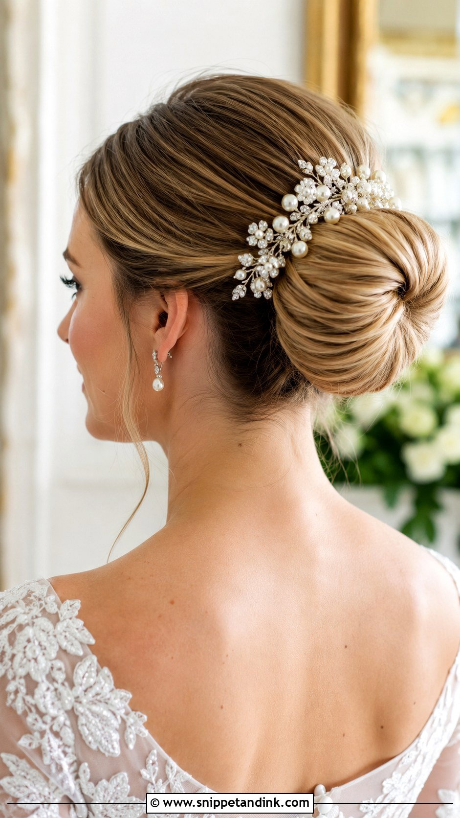 Bridal Bun With Hair Accessory - Snippet and Ink - 20 Hair for a Wedding Ideas