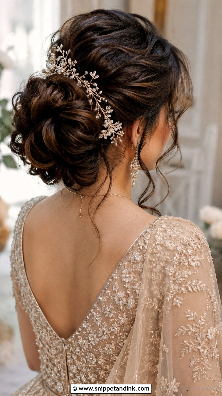 Bridal Bun With Hair Vine - Snippet and Ink - 25 Indian Bridal Hair Buns