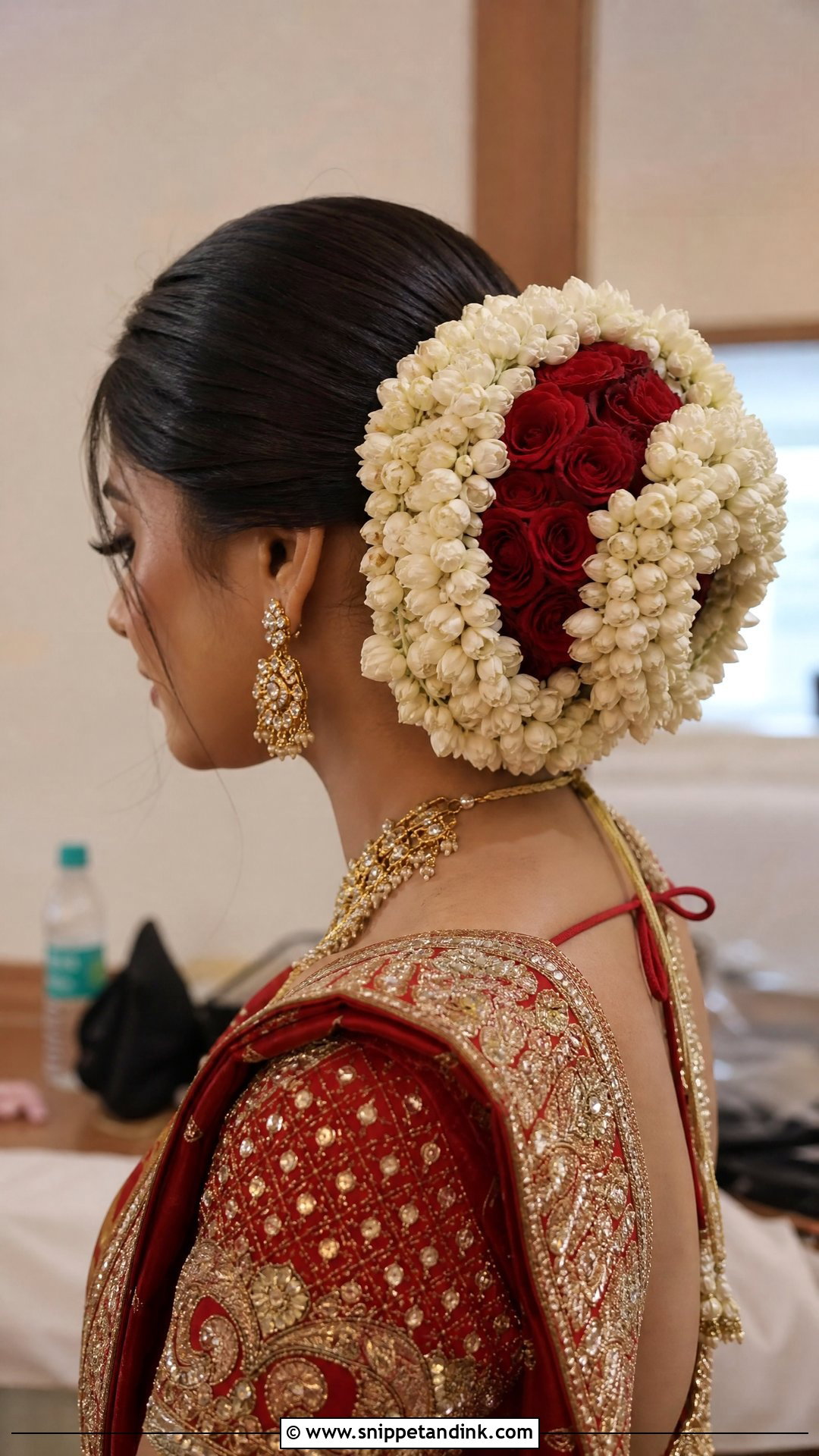 Bridal Bun With Layered Gajra - Snippet and Ink - 20 Hair Gajra Ideas