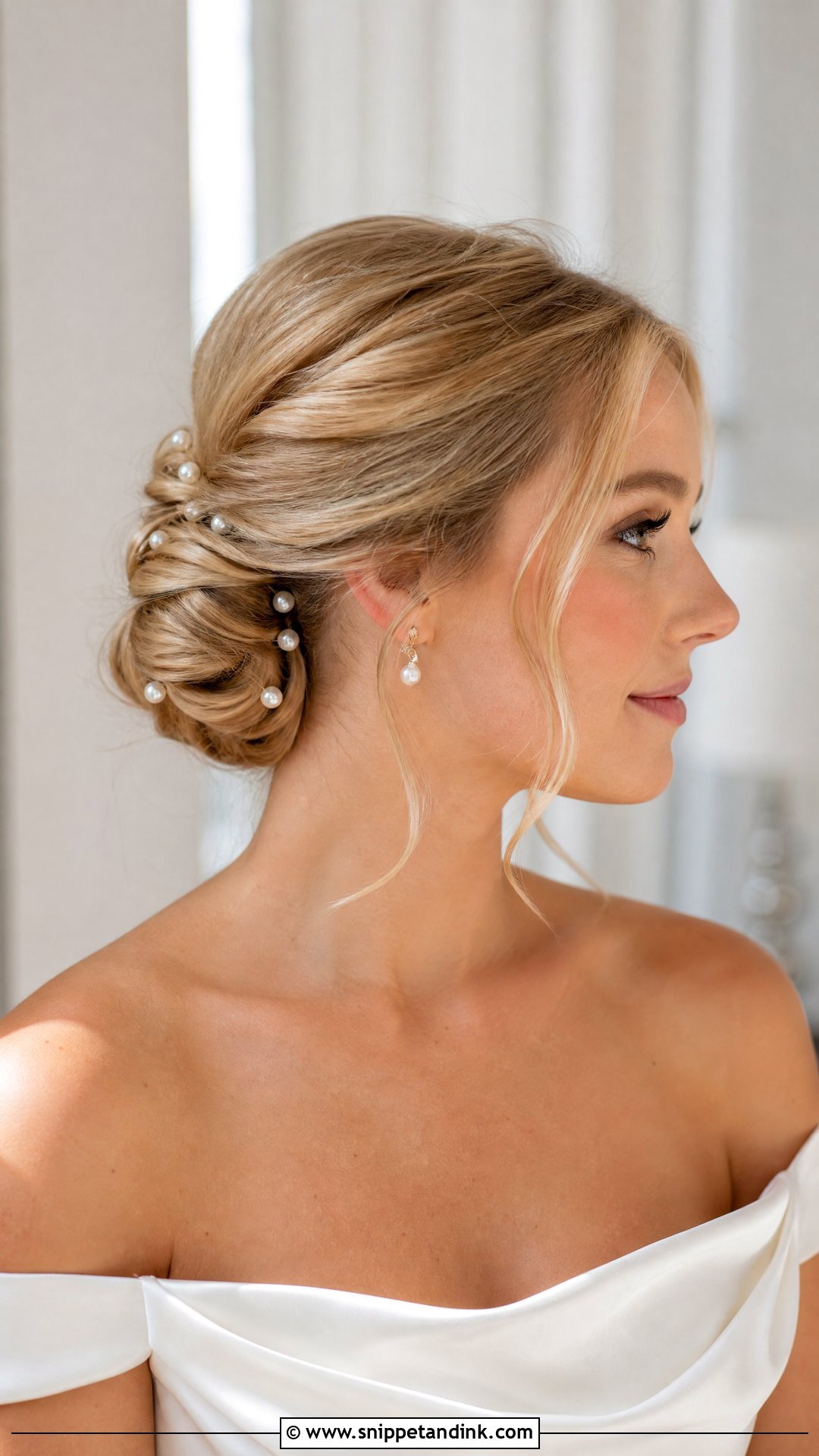 Bridal Bun With Pearl Pins - Snippet and Ink - 15 Bridal Hair Accessory Ideas